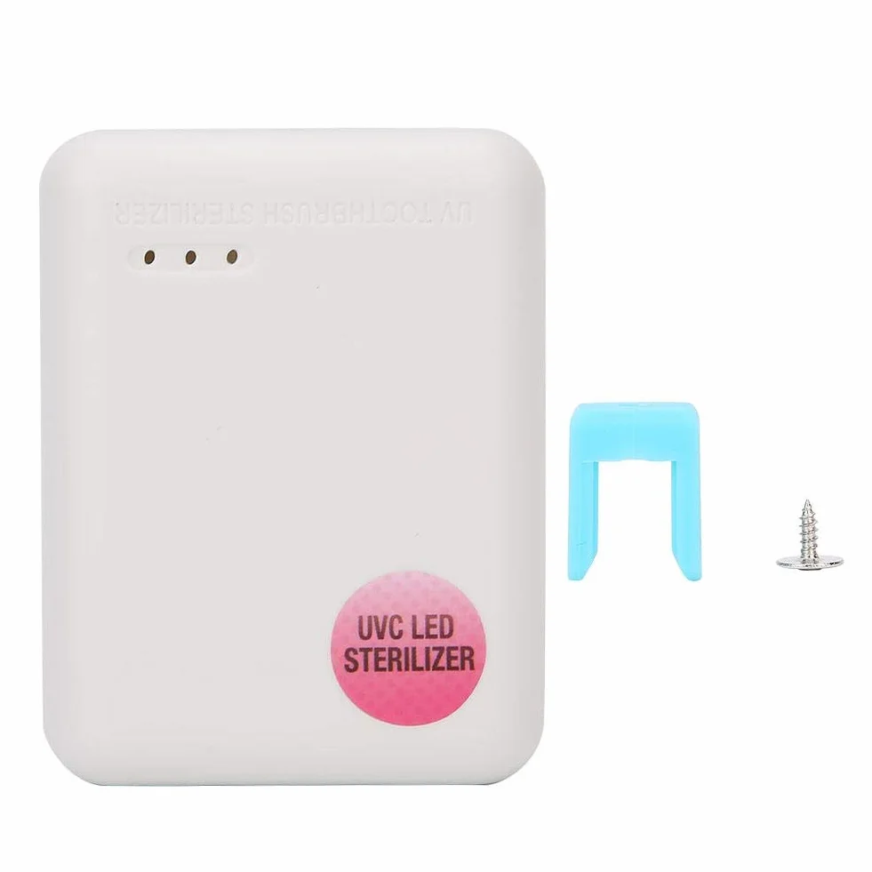 Disinfettante per sterilizzare lo spazzolino da denti, disinfettante per sterilizzatore a parete portatile per spazzolino UV, supporto per asciugatura per sterilizzazione a spazzolino UV(bianco)