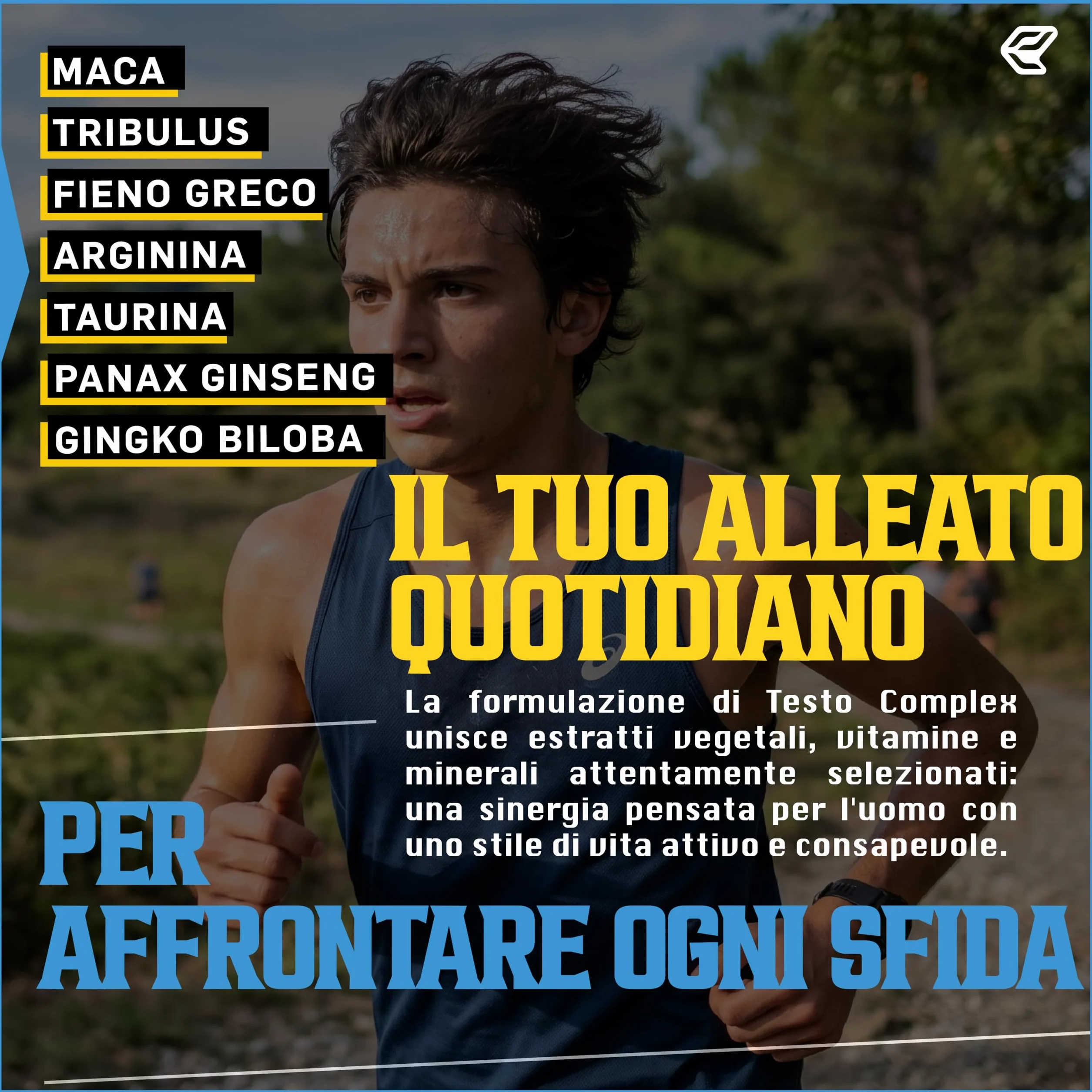 Italian Elite® Testo Complex 120 caps Maca 8000mg. Tribulus, Fieno Greco, Zinco, Arginina, Ashwagandha, Vitamine e Minerali