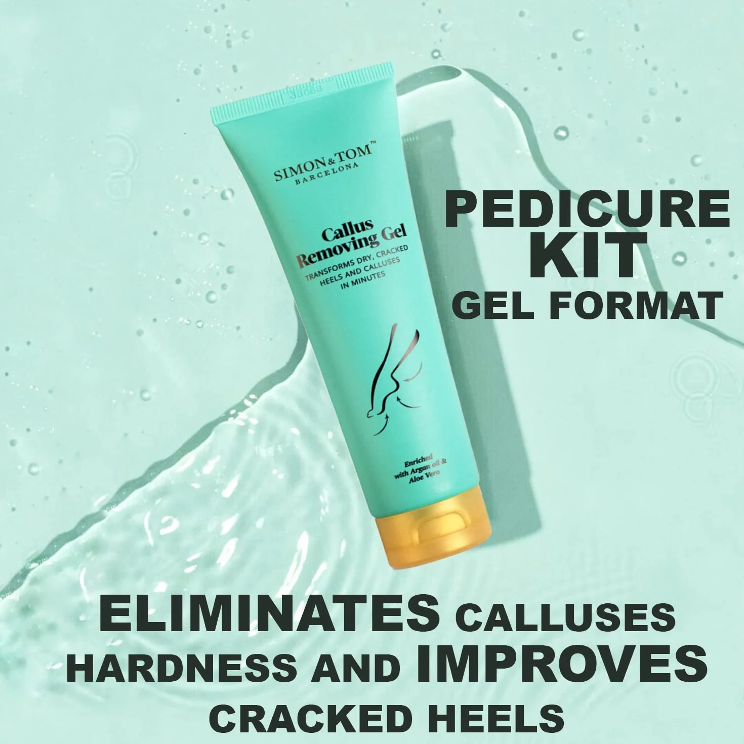 Simon&Tom Home Pedicure Kit Gel 100ml Elimina Calli Durezze Talloni Screpolati Argan Bio Tea Tree Oil Aloe Vera Vitamina E