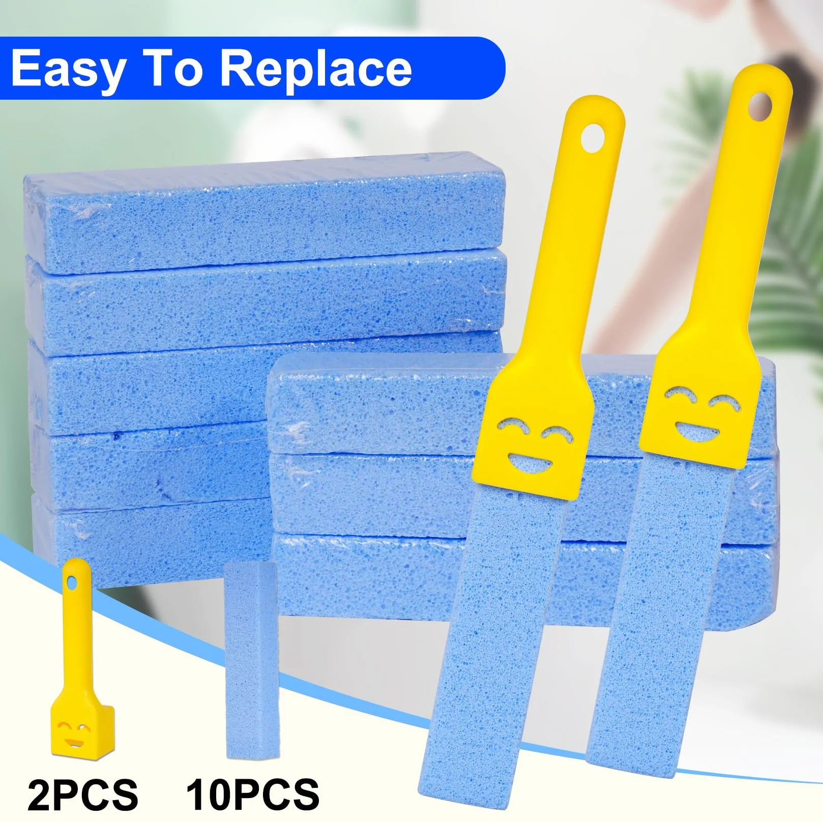 10 Pz Pietra Pomice per WC, Blocco Pietra Pulente Spazzole Bastone Naturale, Cleaning Block WC con 2 Maniglie per Pulizia di Piscine Bagno Cucina e Pumice Stone Cura dei Piedi