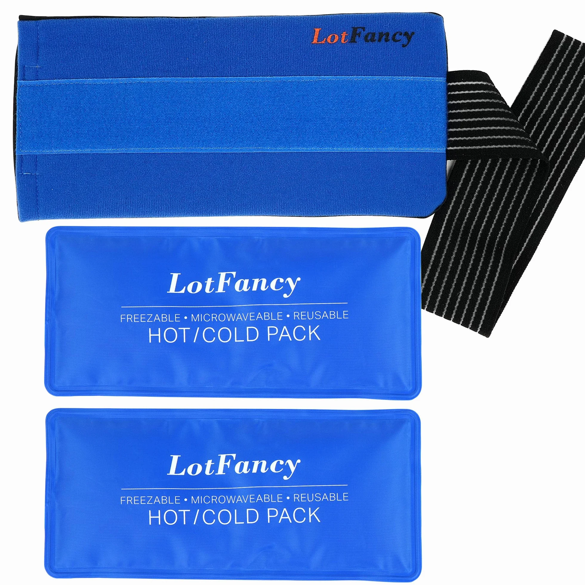 LotFancy Ghiaccio Gel Riutilizzabile, 2 Cuscinetti Gel Caldo Freddo per Gomito, Ginocchio, Collo, Caviglia