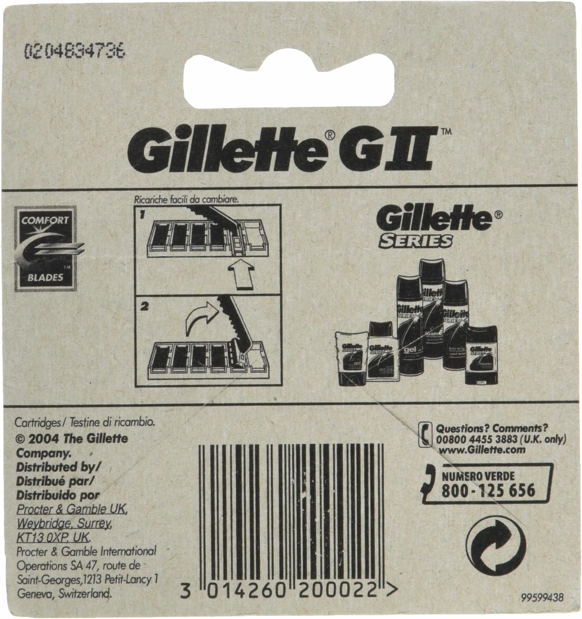 Gillette GII Lame Comfort da uomo intercambiabili, confezione da 5, Lamette di Ricambio, facili da sostituire