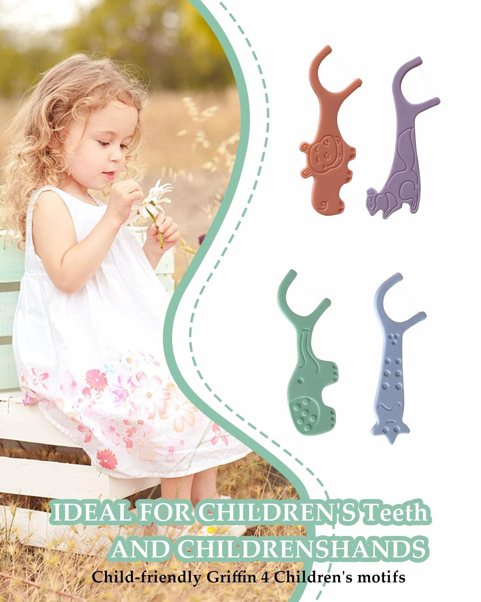Confezione Da 80, Filo Interdentale Bambino, Resistente All'usura, Archetti Filo Interdentale, Inodore, Infrangibile, Adatto Per Spazi Stretti Tra I Denti, Con Impugnatura Adatta ai Bambini