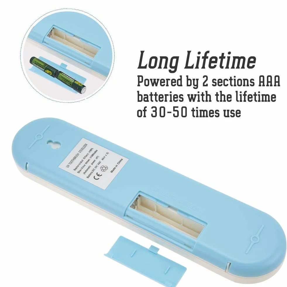 Detergente per spazzolini Porta spazzolini con Protezione dai Raggi UV, Sterilizzatore per Spazzolino da Denti, Porta Spazzolino Antibatterico UV, per sterilizzare Lo spazzolino da Denti(Blu)