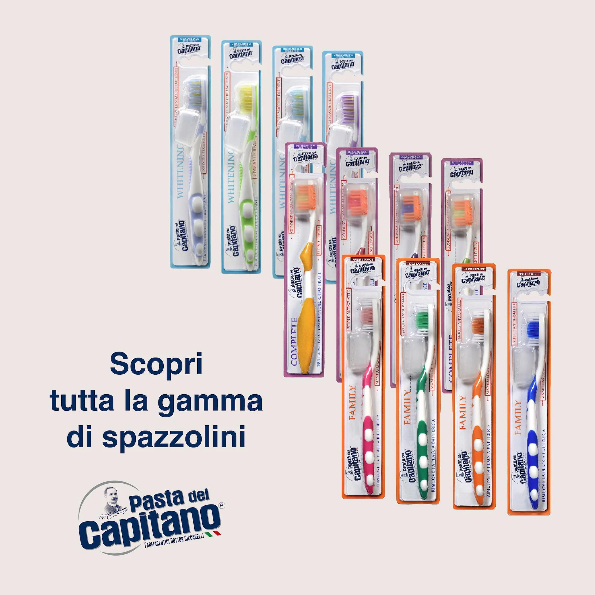 Pasta del Capitano Spazzolino Family Setole Morbide Rimuove Placca Batterica