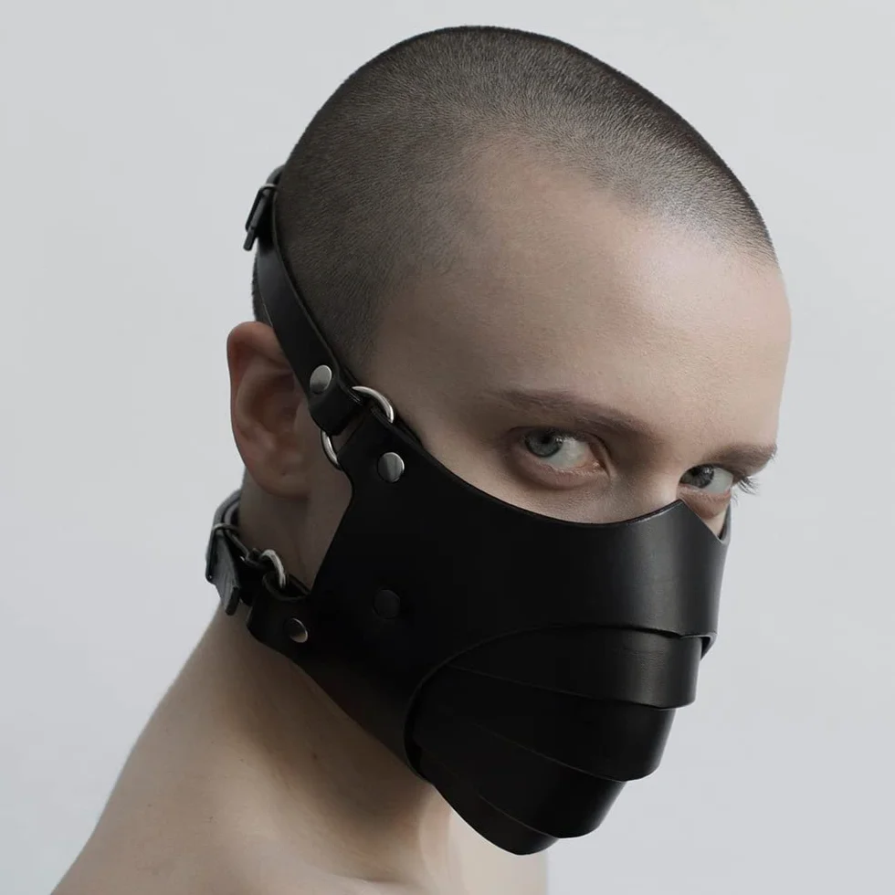 GEBONE Maschera punk pelle mezza maschera MK-09 cosplay sexy