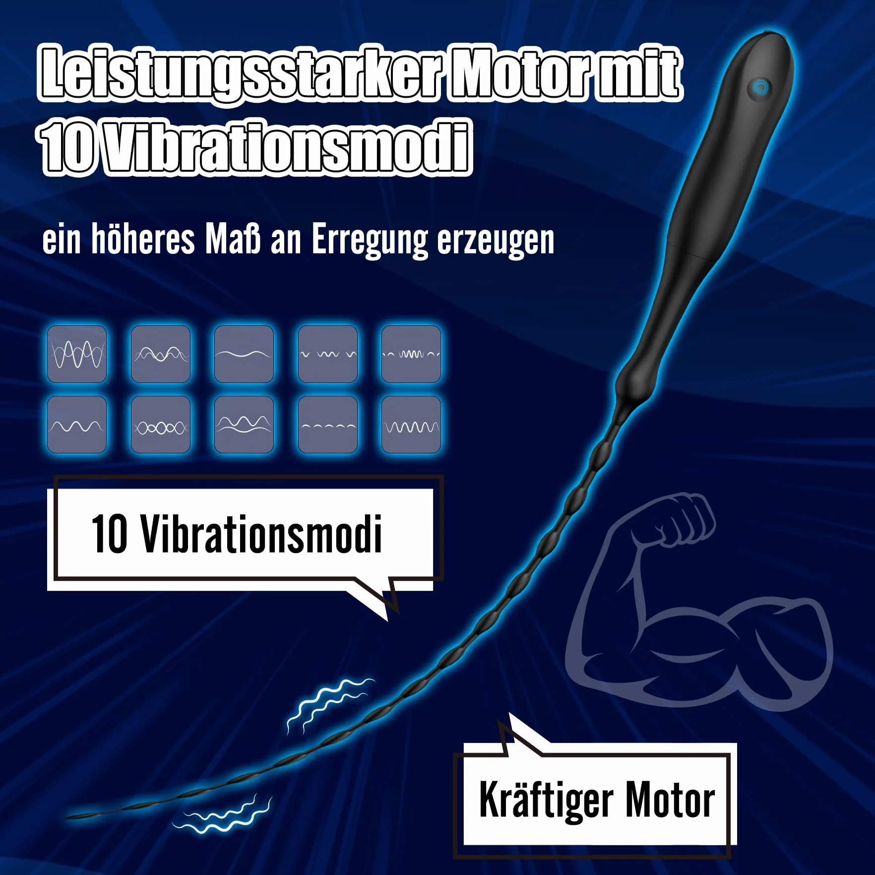 Dilatatore Uretrale Vibratore Penieno 26.9 cm Sonda Uretrali per Uomini Plug Uretrale