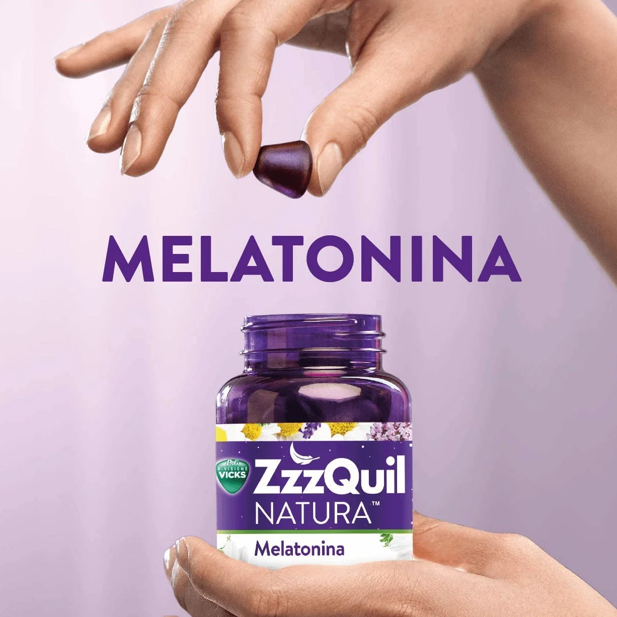 Zzzquil Natura Integratore Per Il Sonno, Con Melatonina Per Dormire Ed Estratti Di Lavanda, Valeriana E Camomilla. Maxi Formato 2X72 Pastiglie Gommose