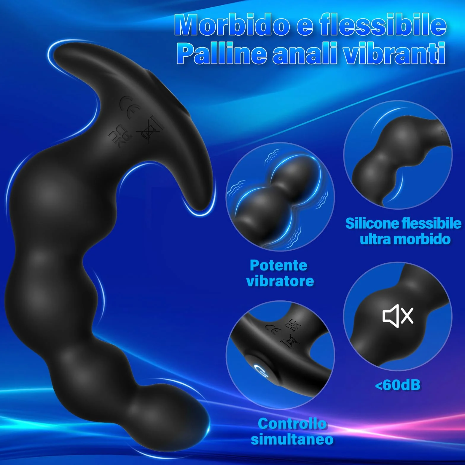 Vibratore Anale Plug sex toys -14cm prostata vibratore in silicone ricaricabile e vibratore del punto G, giocattoli sessuali Anali Uomo/donne/coppie piacere, con controllo app 9 modalità di vibrazione