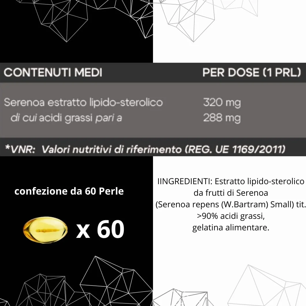 Serenoa Repens 320 mg TRICHO FIRST 90-95% Integratore Prostata Caduta Capelli 60 Perle Andi DHT
