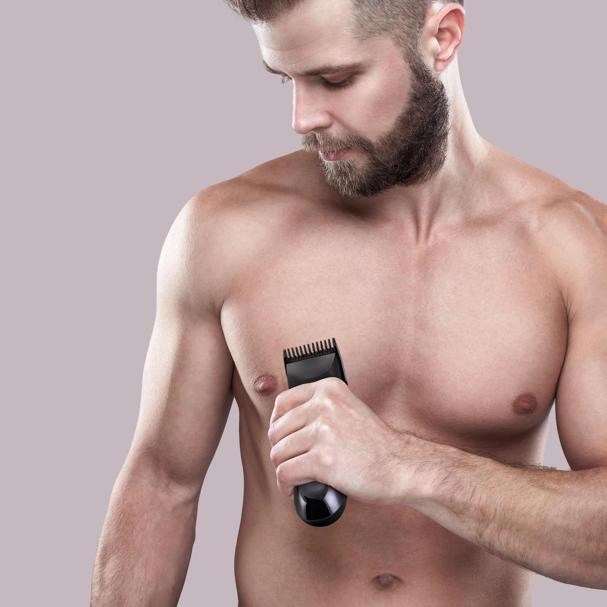 BarberBoss Body Clipper impermeabile senza fili per uomo: Rasoio viso corpo inguine lame ceramica