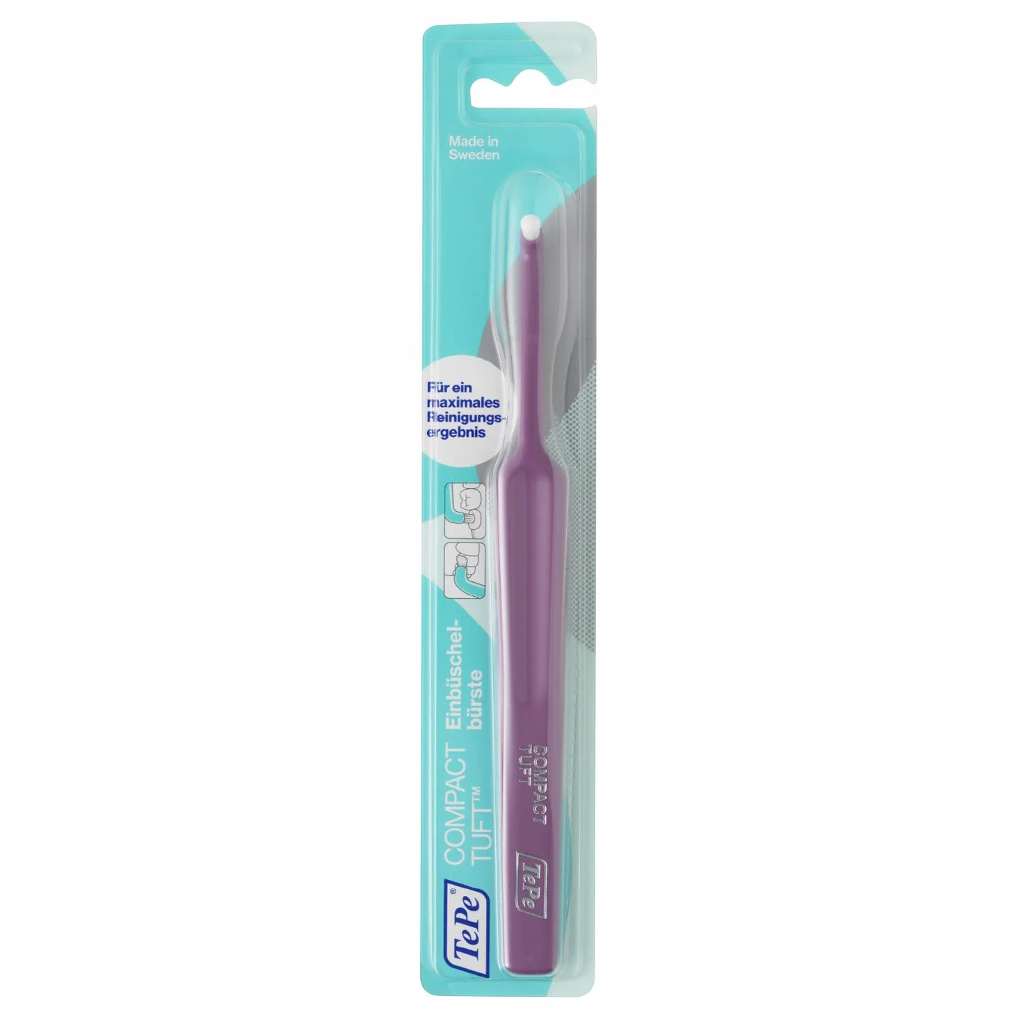 TEPE Compact Tuft Spazzolino da denti con testina rotonda per una pulizia accurata della bocca anche in impianti o protesi colorati Assortiti