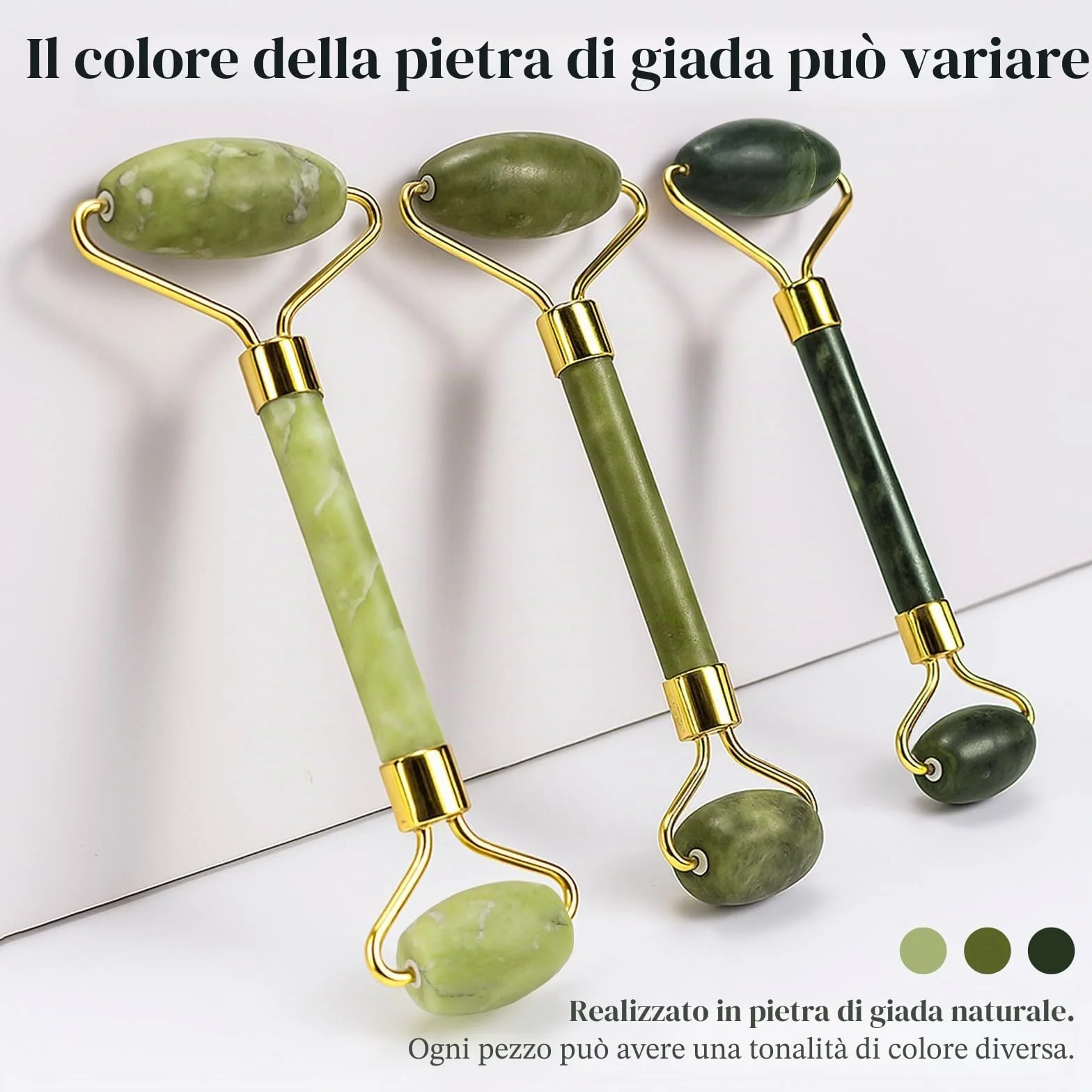 BAIMEI Gua Sha e Rullo di Giada per il Viso, Massaggiatore Lifting Viso e Guasha per il Corpo