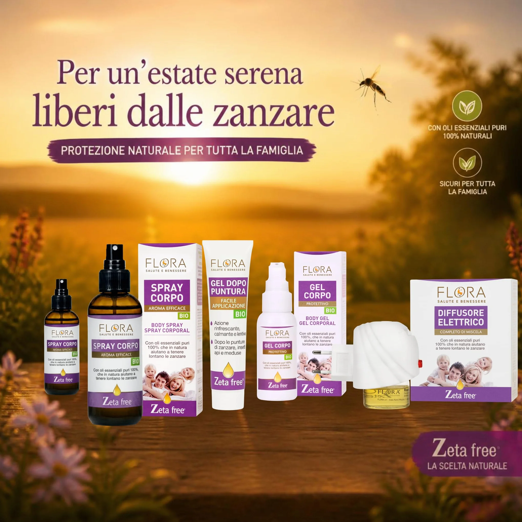 FLORA Spray Corpo BIO-COSMOS 2 x 100 ml Repellente Zanzare