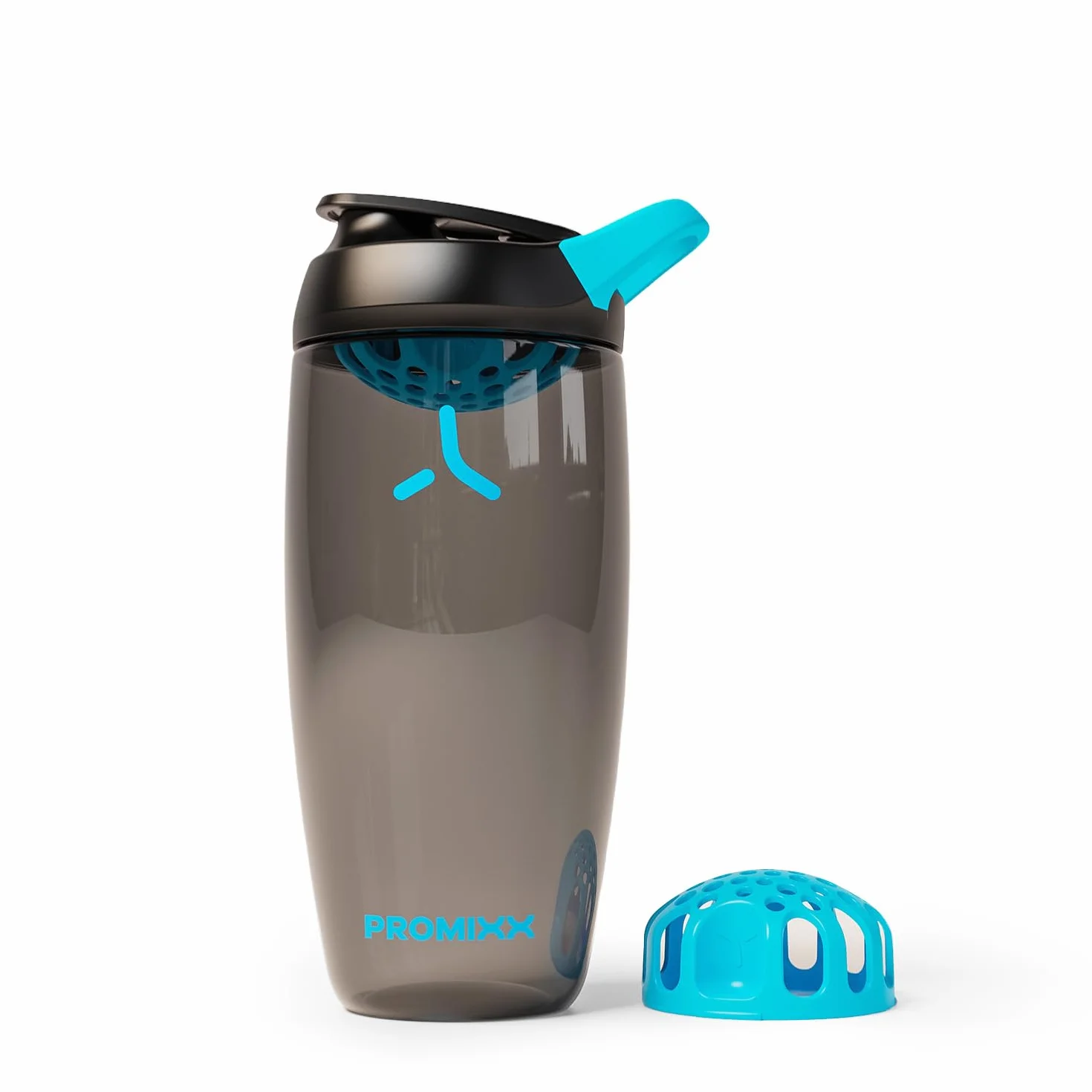 Promixx Pursuit Shaker Proteico – 760ml Miscelatore Silenzioso Snap-Fit per Frullati Senza Grumi – Ermetico Senza BPA Ecozen con Segni Misurazione Fitness – Nero