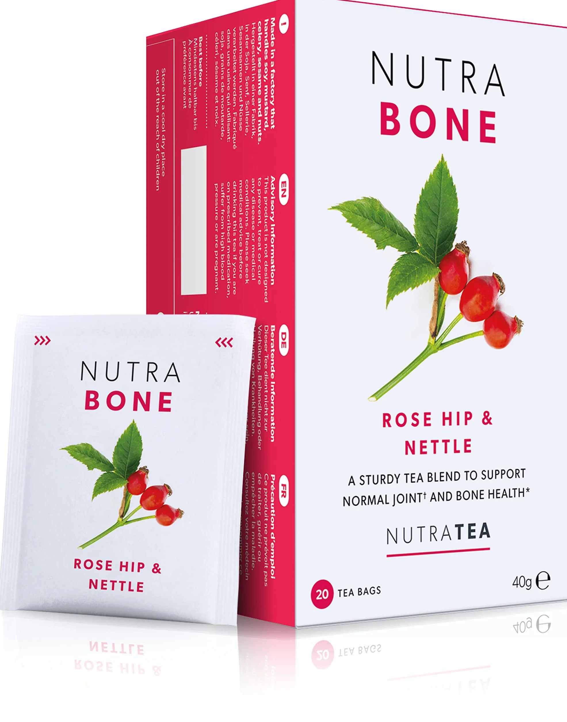 Nutratea Tè per la Salute delle Ossa con Ginkgo Biloba e Rosa Canina 20 Bustine
