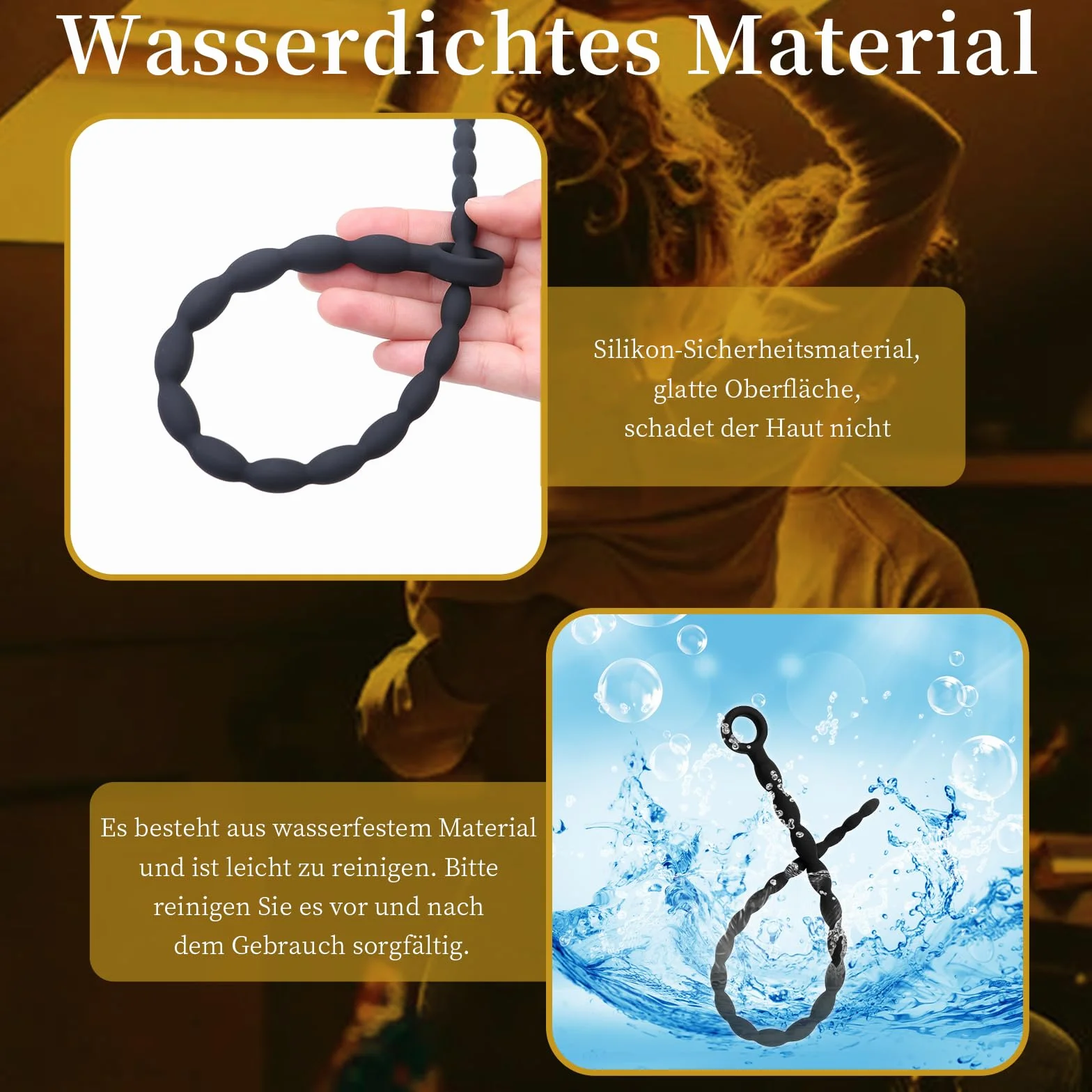 Dilatatori per Uomo Perline in Silicone Extra Lungo Plug per il Pene con Anello Glande Catetere Uretra Uomo SM Masturbatore per Massaggio Prostatico (L)
