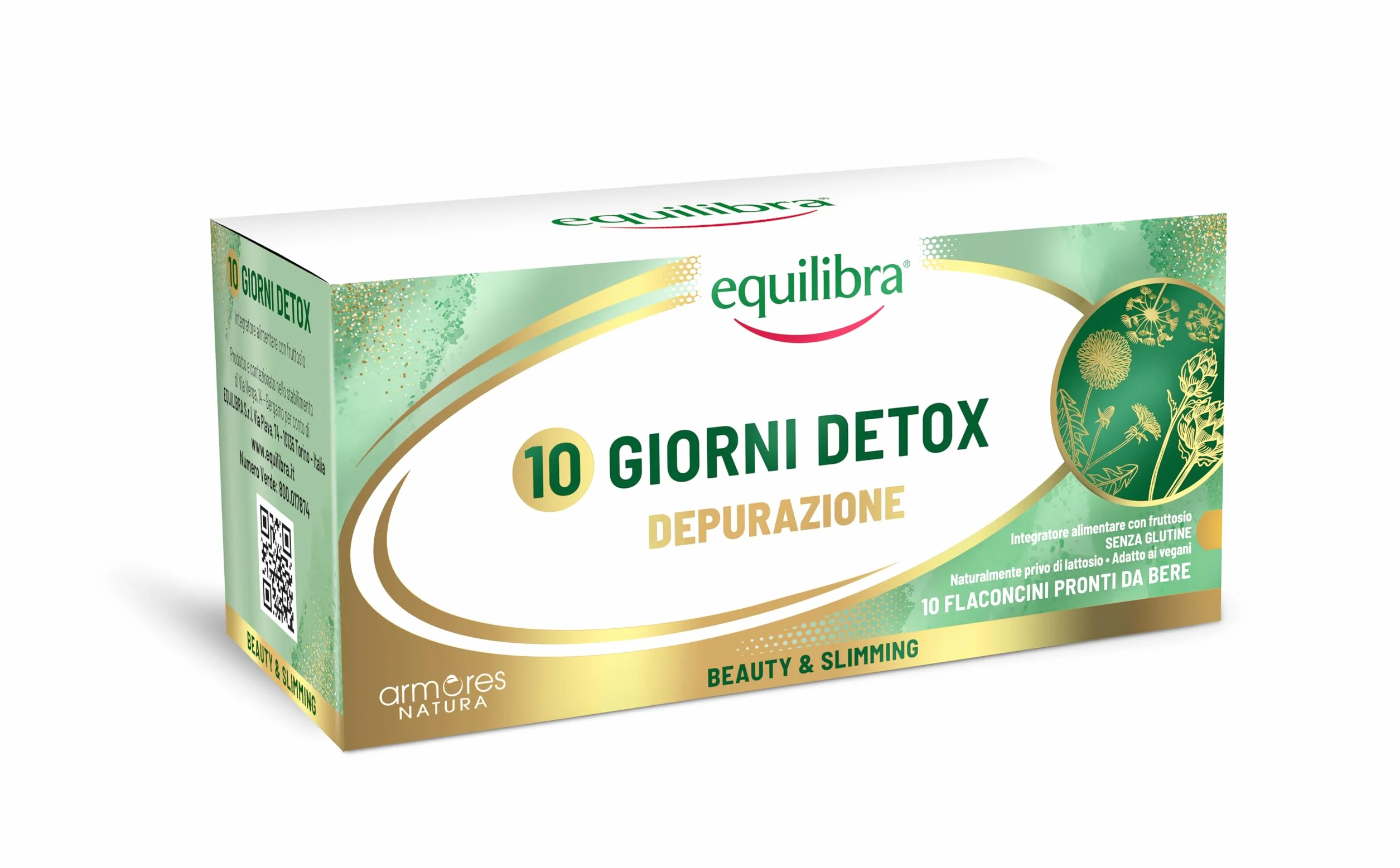 Equilibra 10 giorni Detox Integratore estratti vegetali Colina Cardo Mariano Carciofo fegato depurativa