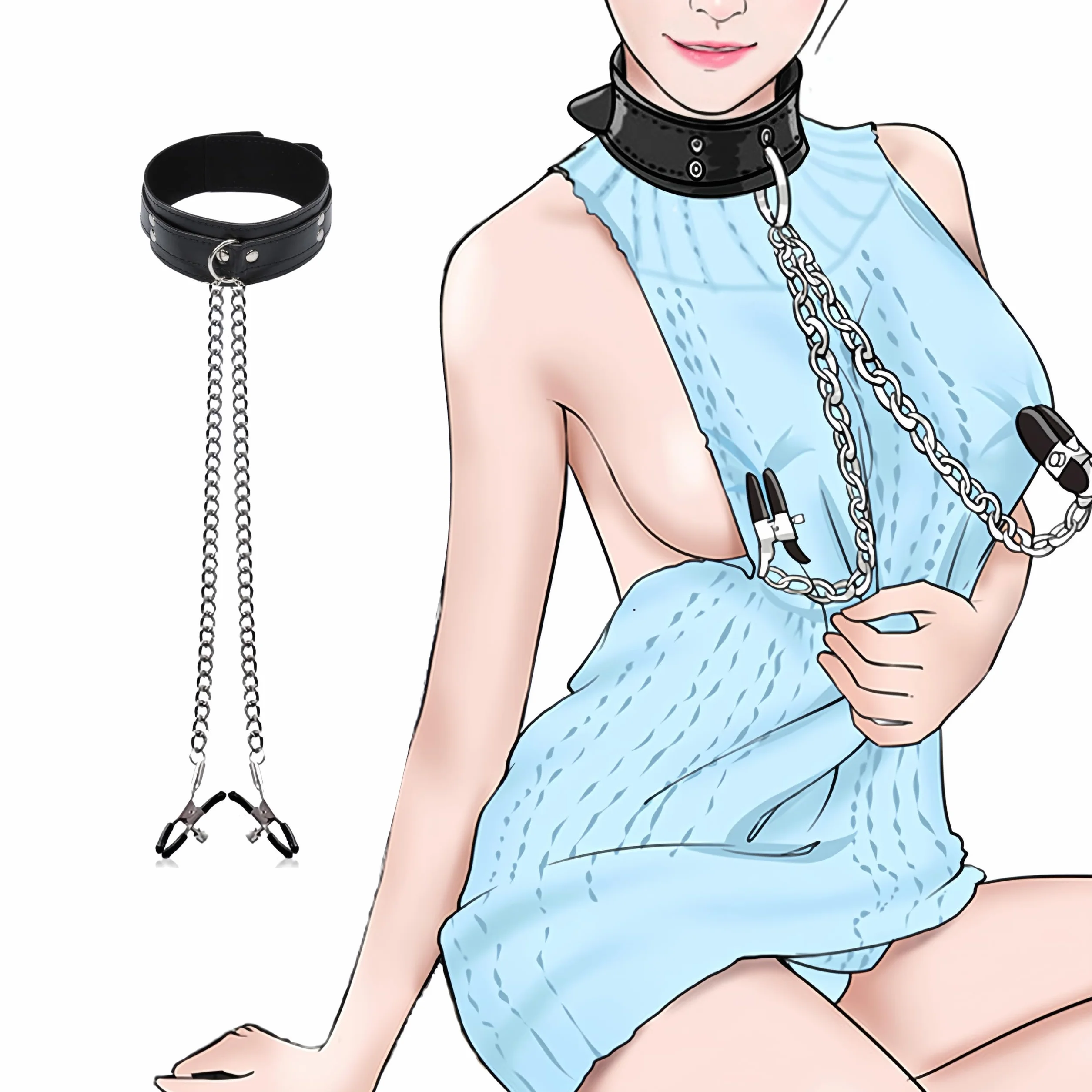 Morsetti per capezzoli Capezzoli Sesso estremo Clitoride Clip Labia Catena Clip Stimolazione capezzoli Donne BDSM Capezzolo Giocare Giocattoli erotici per le donne Donne Coppie Amanti