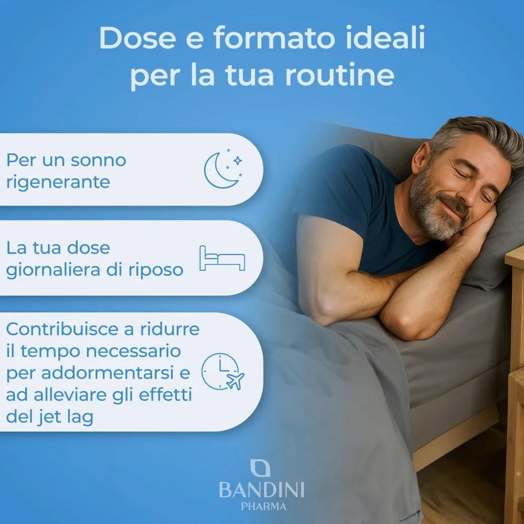 Bandini Melatonina Forte Pura 400 Compresse Integratore per Dormire 1mg Vegana