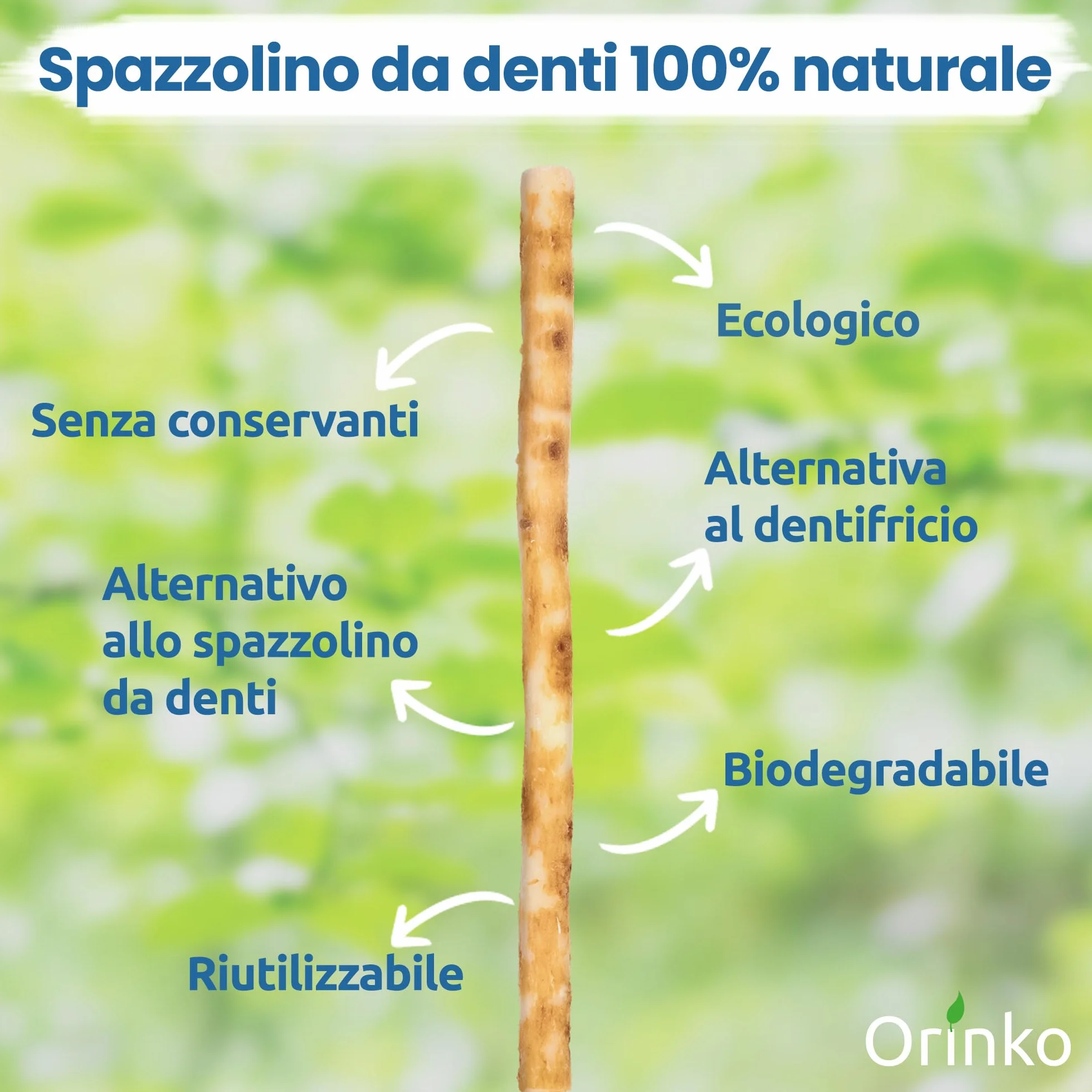 ORINKO Siwak per Denti Naturale x2 - Spazzolino Ecologico per Pulizia e Sbiancamento Denti - Miswak Africano