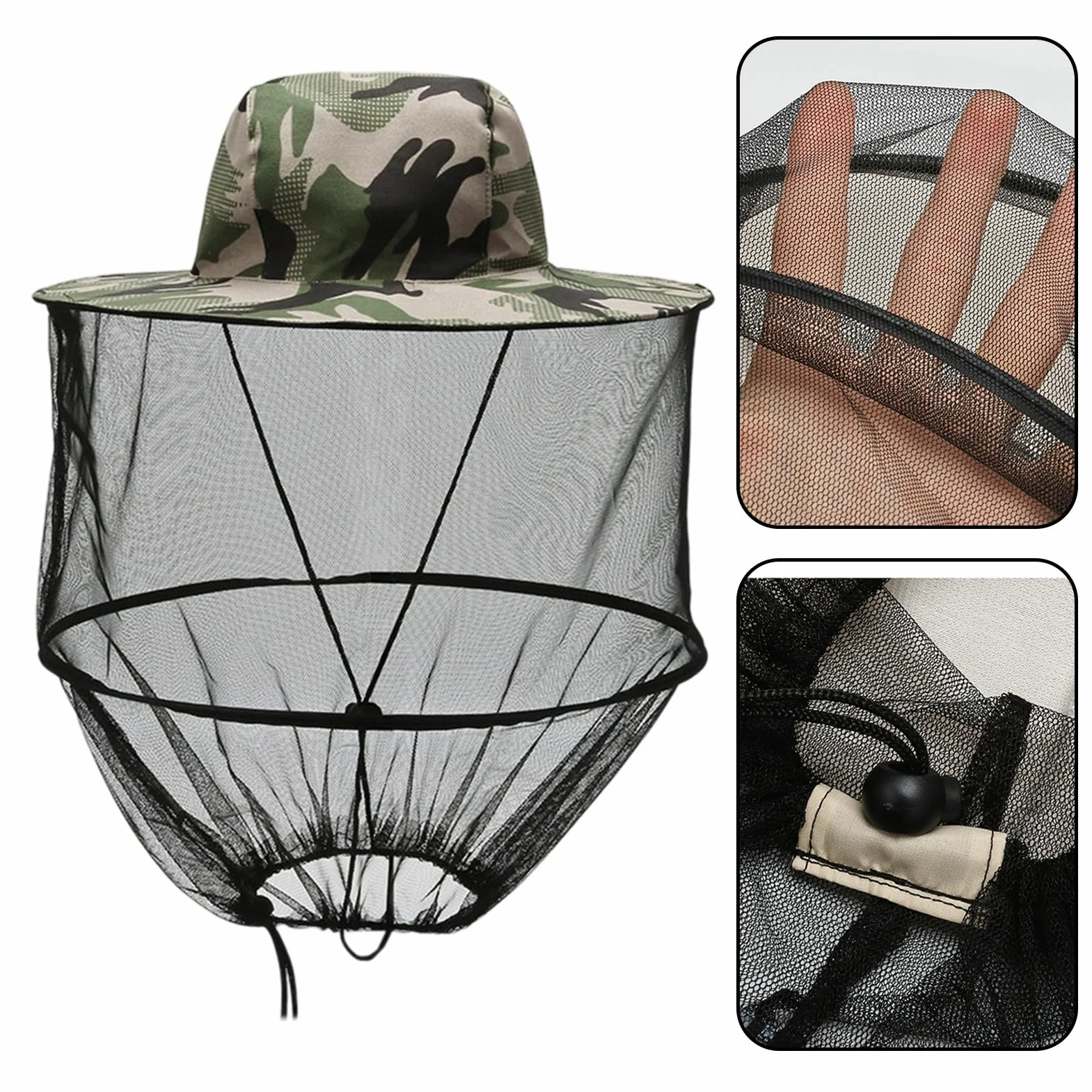 Cappello da apicoltore con velo zanzariera tesa larga protezione solare anti-zanzare