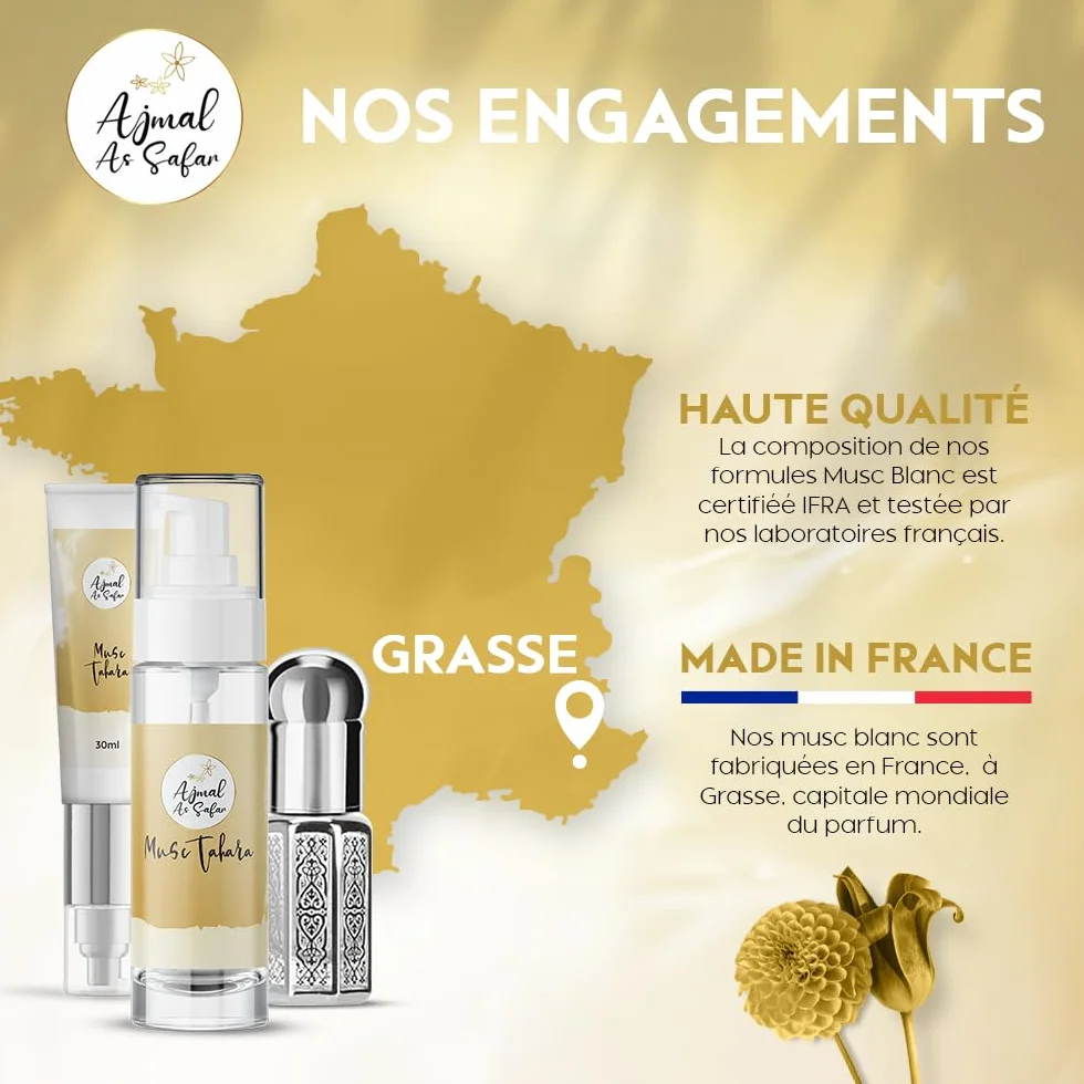 Musc Tahara Aromatized Pack Mela d'Amore Fragola Banana Ajmal As Safar® - Set di 3 muschio bianco intimo, 5 ml