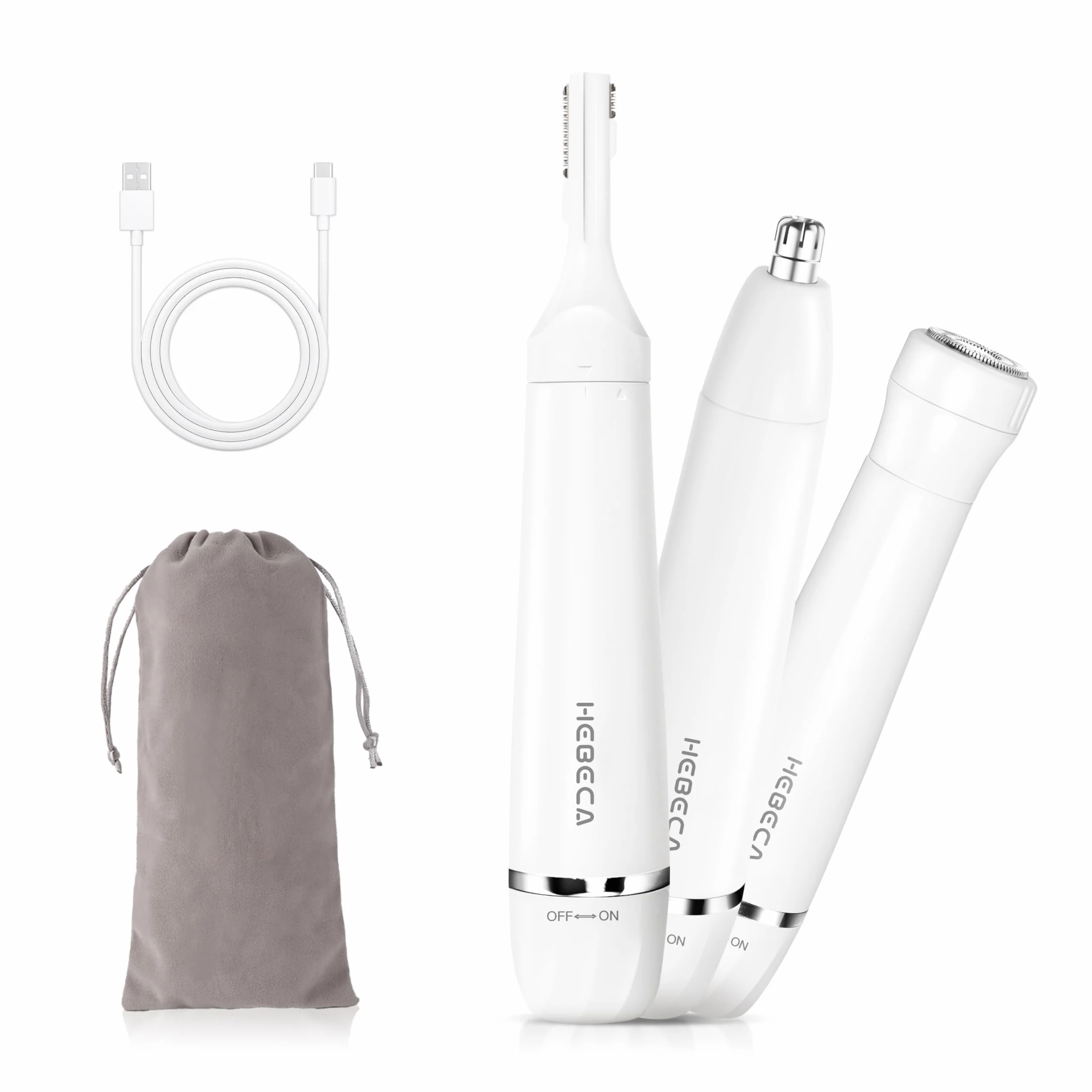 Rasoio Elettrico Donna 3 in 1 Epilatore Viso Portatile Sopracciglia Tagliapeli Naso Orecchie Ricaricabile Impermeabile