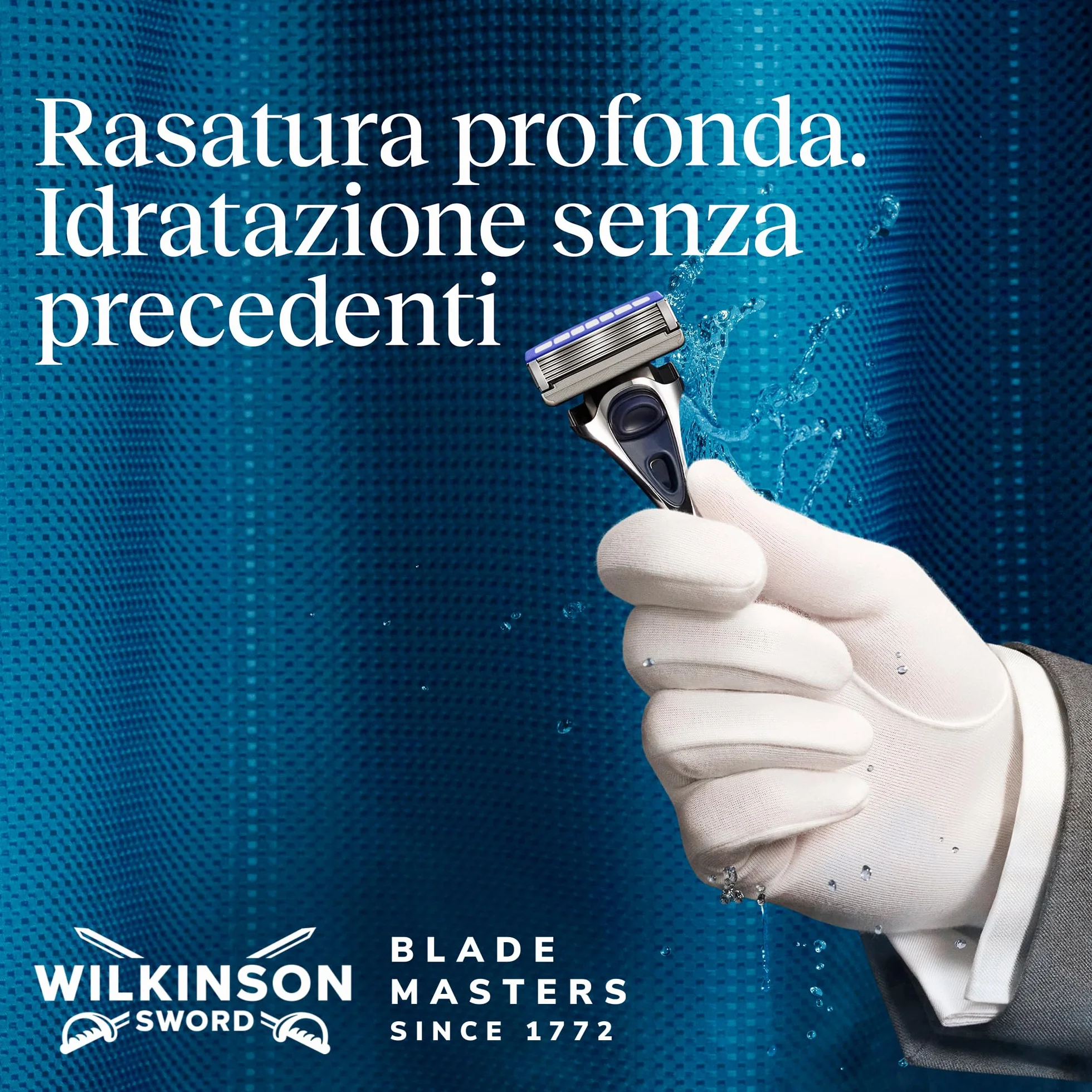 Wilkinson Sword Hydro 5, rasoio da uomo ad azione idratante con lame rivestite in carbonio, manico + 1 ricarica