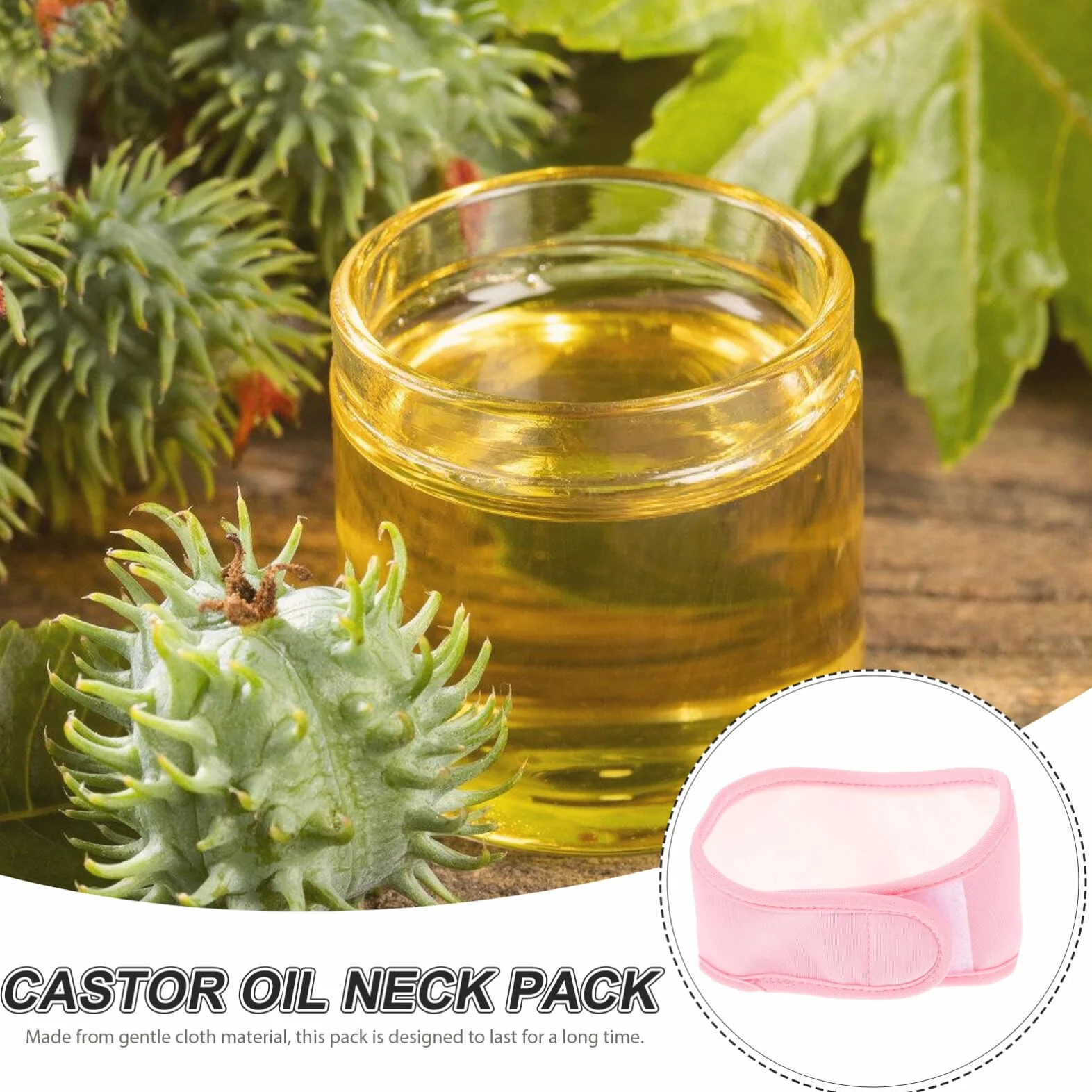 Healifty Castor Oil Pack Riutilizzabile per del Collo Fodera Morbido e Traspirante per Relax e Sonno Design e Antiallergico