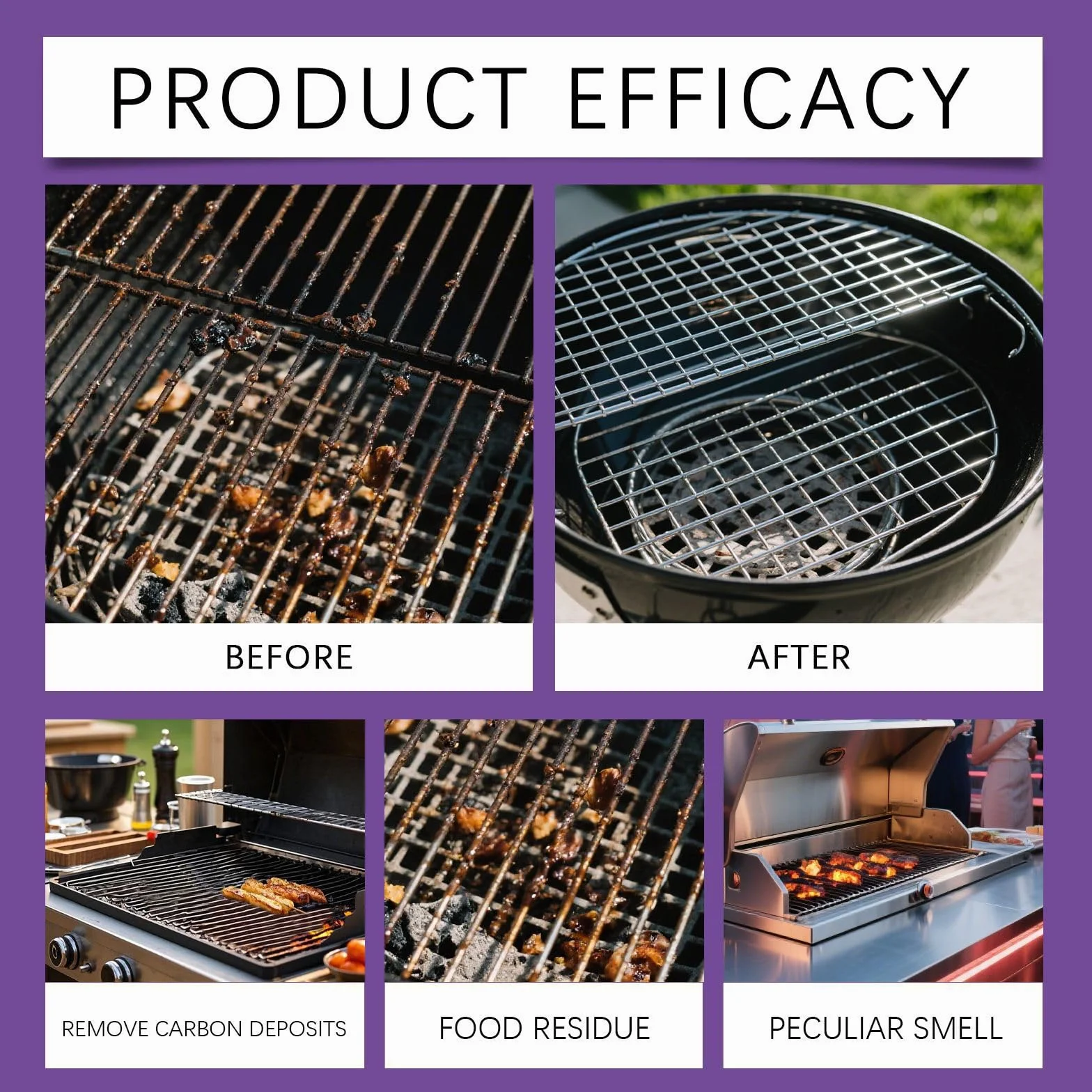 Fast-Acting Heavy-Duty Grill Degreaser Spray, 120ml BBQ Grill Cleaner for Outdoor Grills, Heavy Duty Degreaser Cleaner Spray, All Purpose Heavy Oil Cleaning Agent for Barbecue Grills (1set)