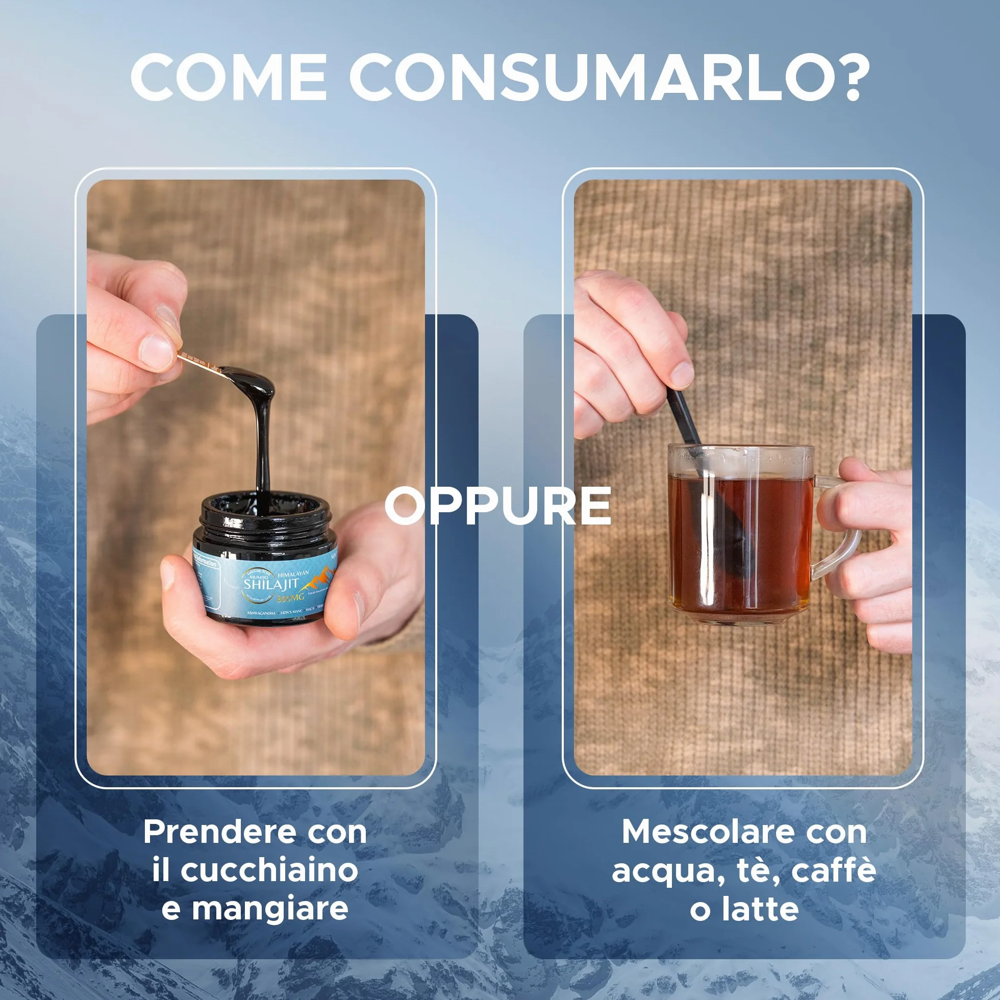 100% Shilajit Himalayano Puro 800MG, Erbe Ayurvediche 5 in 1, Testate in Laboratorio in Europa, 50g