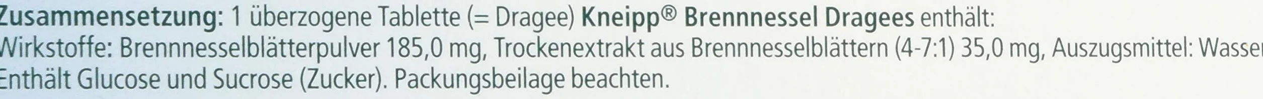 Kneipp Brennnessel Dragees 90 pz natürlich durchspülend