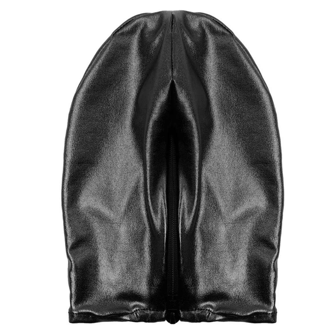 Latex Lucido Metallico Bocca Aperta Traspirante Cappuccio Maschera Viso Copricapo Costume Cosplay