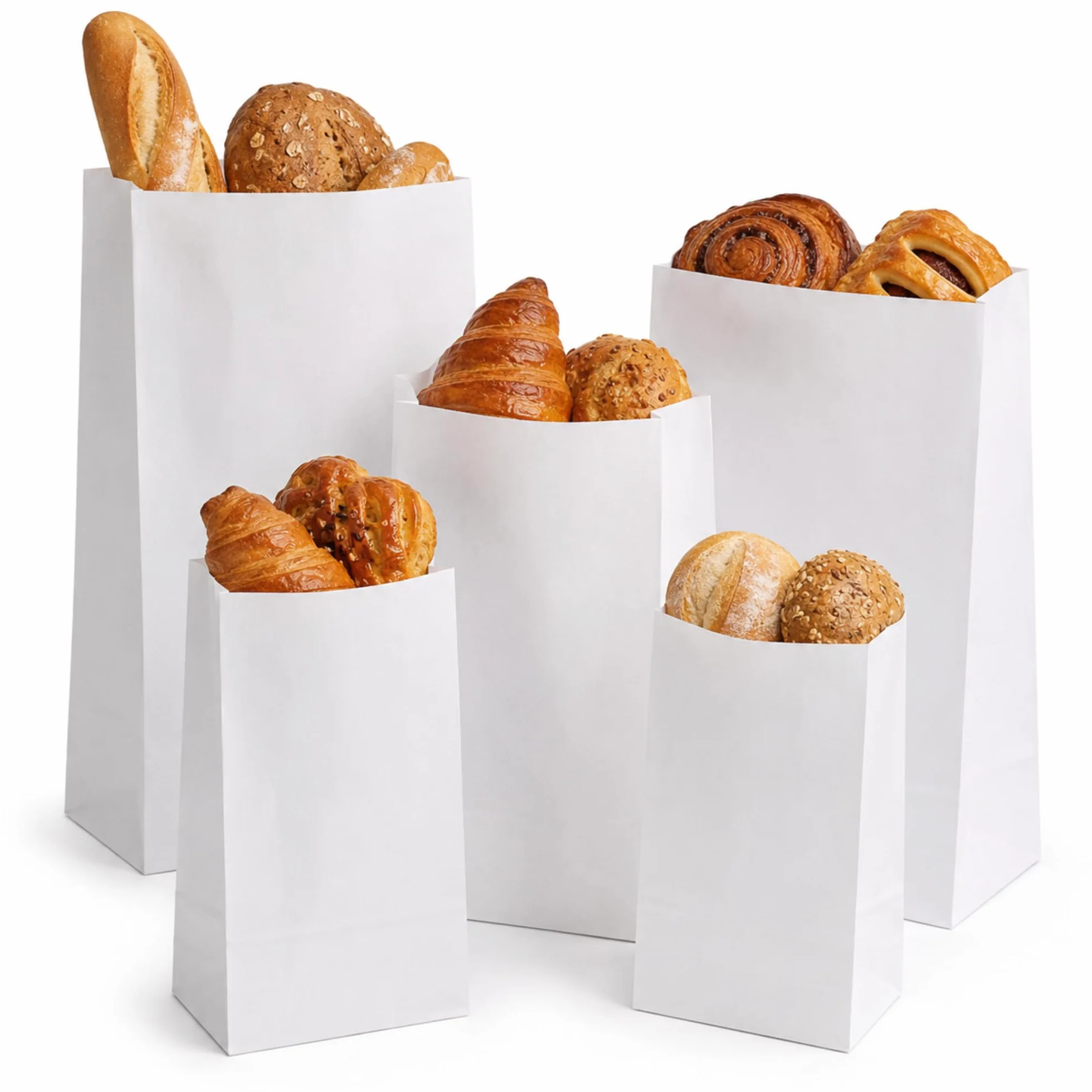 Sacchetti Carta per Alimenti Kraft 10 kg 14x28 cm Fondo Rinforzato Soffietti Laterali