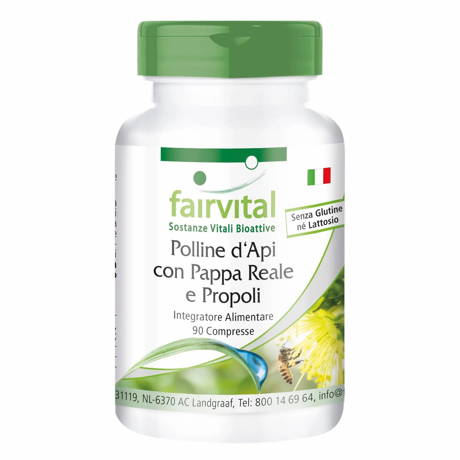 Fairvital Pollen d'api con pappa reale e propoli, 90 compresse, Alto Dosaggio