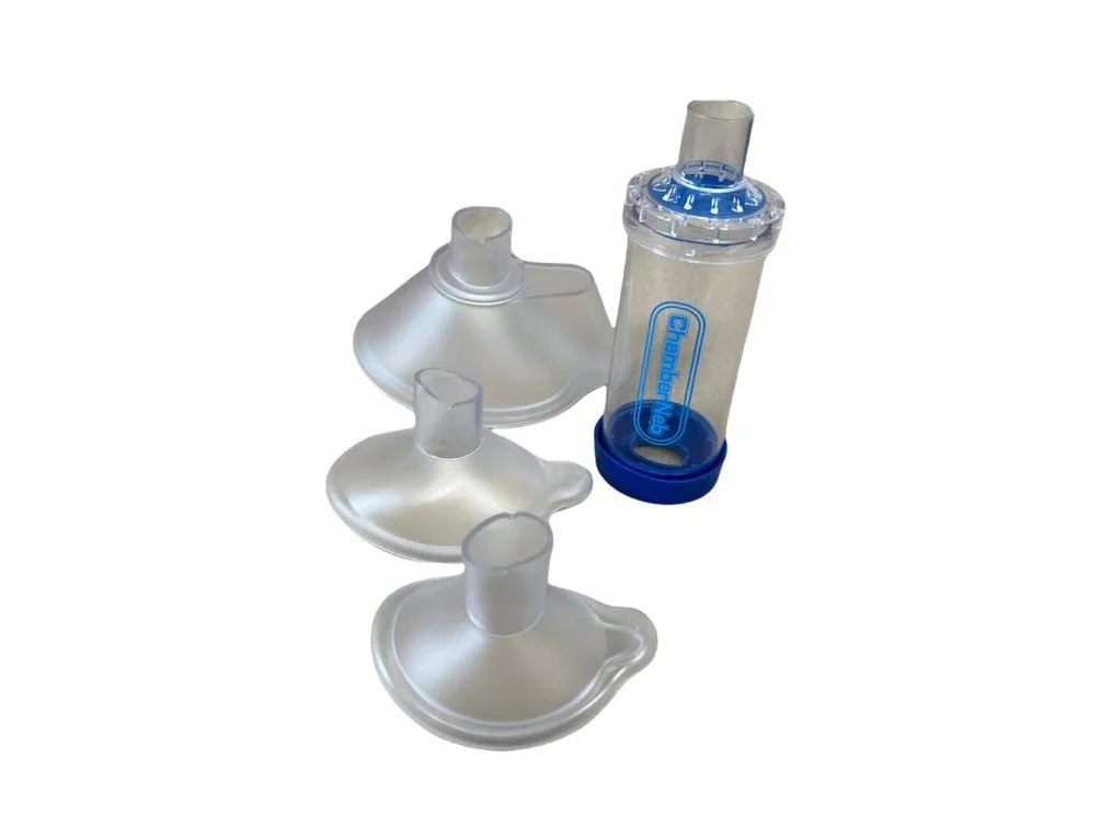 CURA FARMA ChamberNeb Distanziatore per Inalatori Bambini Adulti Neonati Camera Spray Asma Kit 3 Maschere
