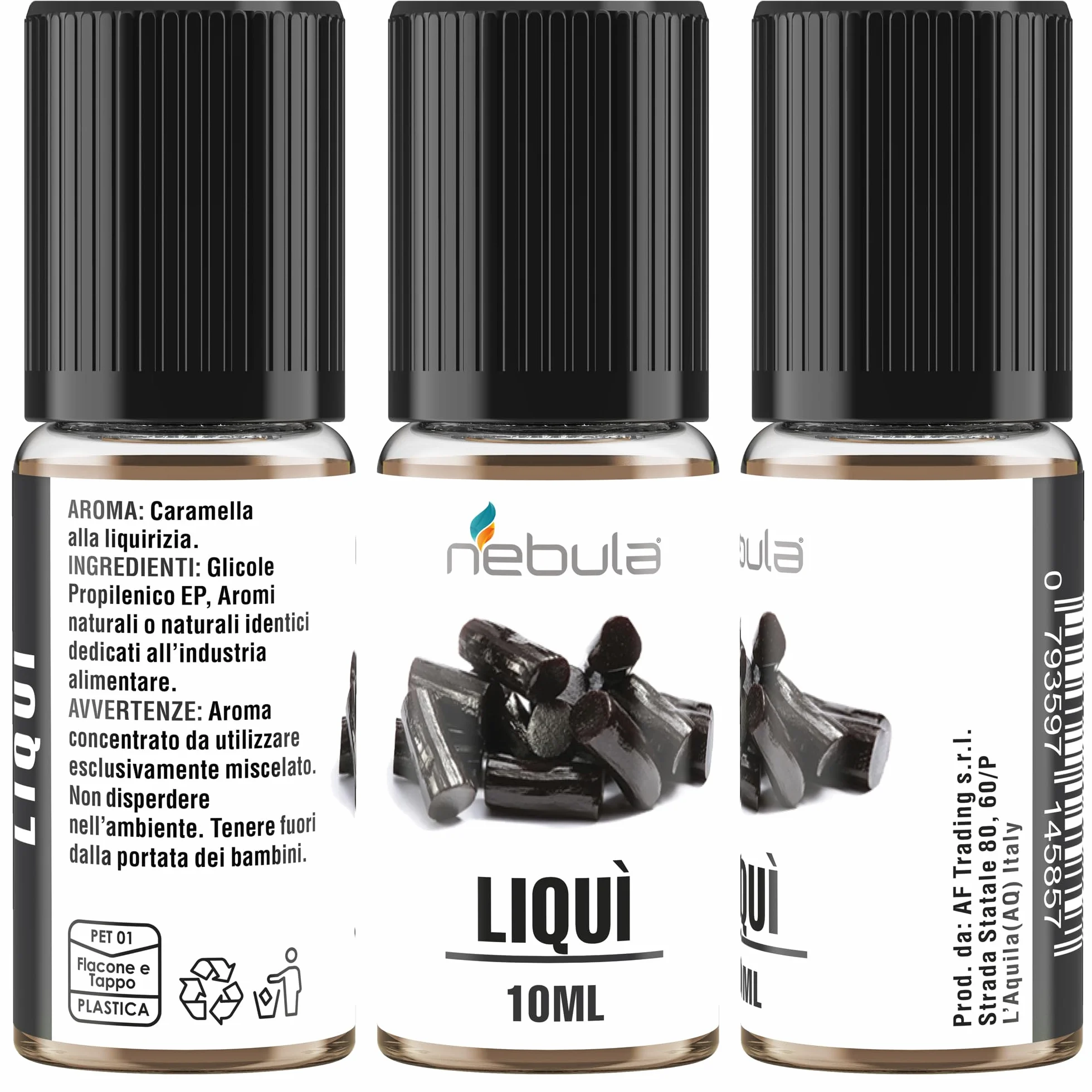 NEBULA LIQUÌ 10ml Aroma Alimentare Caramella alla Liquirizia Made in Italy