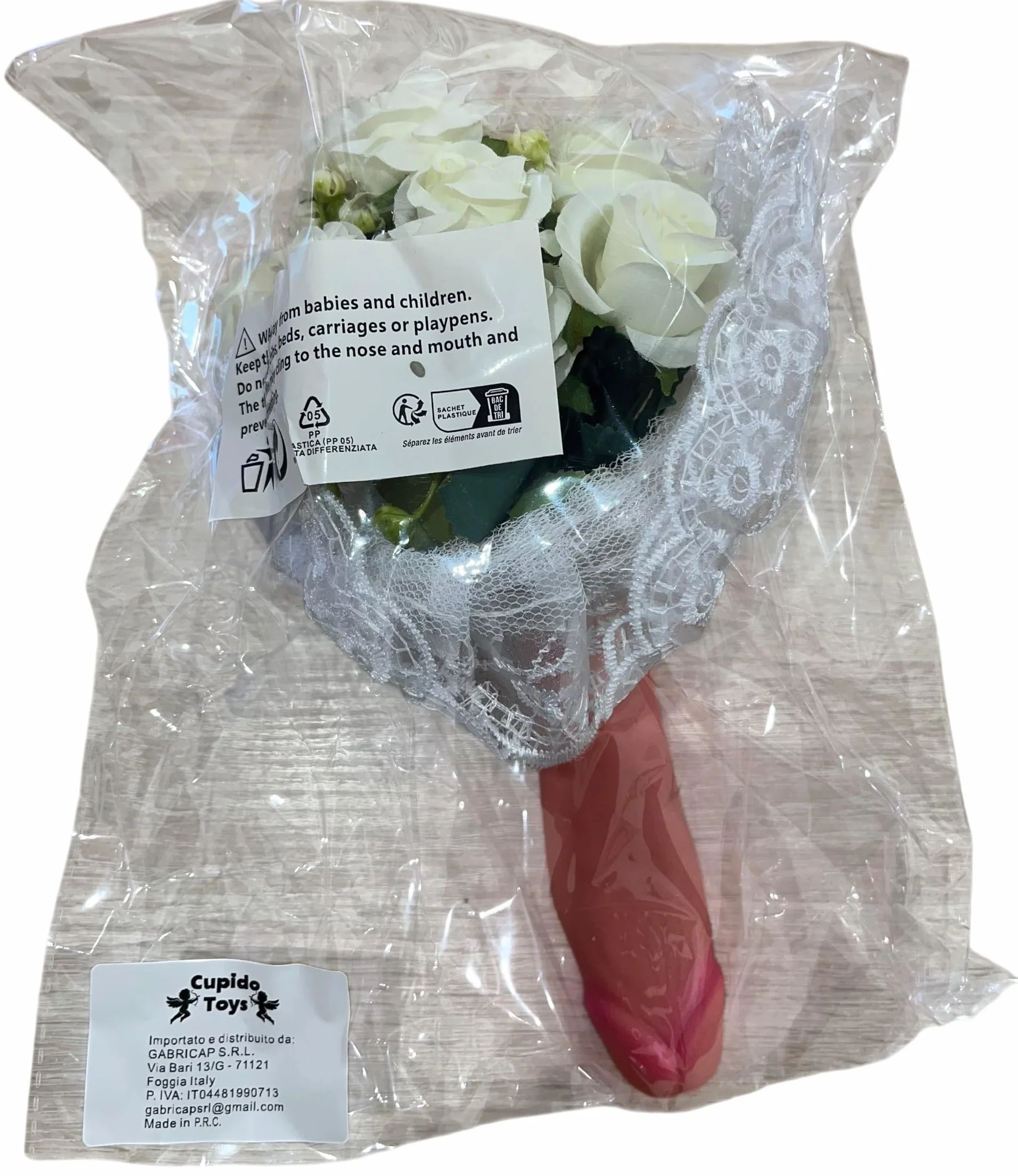 Addio al Nubilato Bouquet di Rose Bianche, Mazzo di Fiori Gadget Addio al Nubilato per la Futura Sposa, Giochi Divertenti