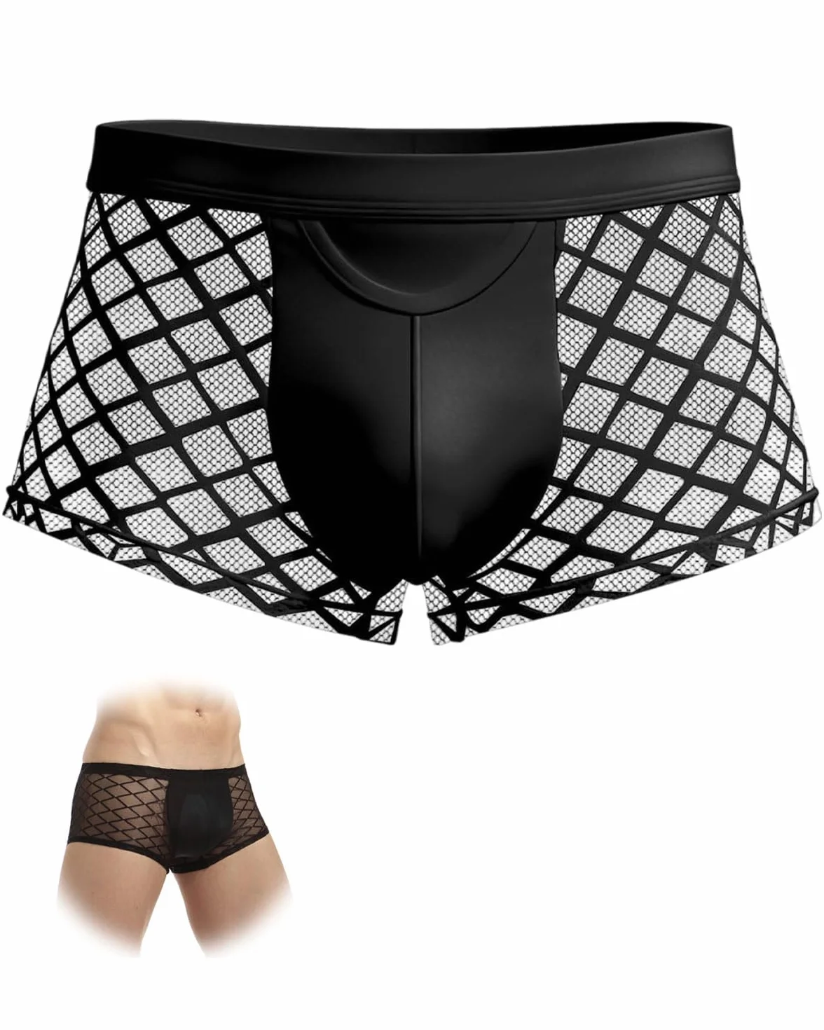 Boxer Intimo Uomo Rete Mutande Trasparenti Cintura Elastica Biancheria Intima Traspiranti Morbidi Perizoma Seducente Corte Hipster