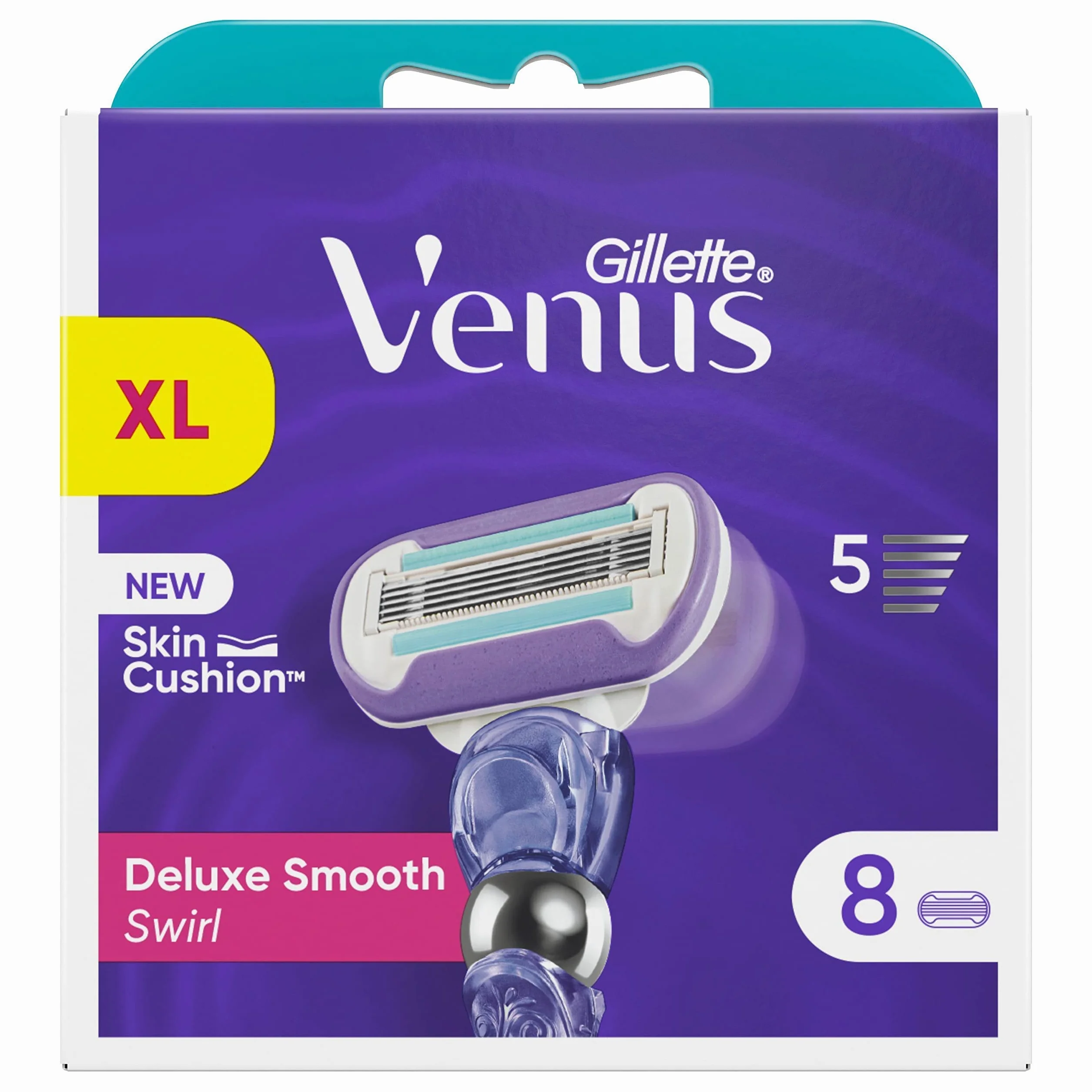 Gillette Venus Deluxe Smooth Swirl - Lame per rasoio da donna, 8 lame di ricambio per rasoio da donna