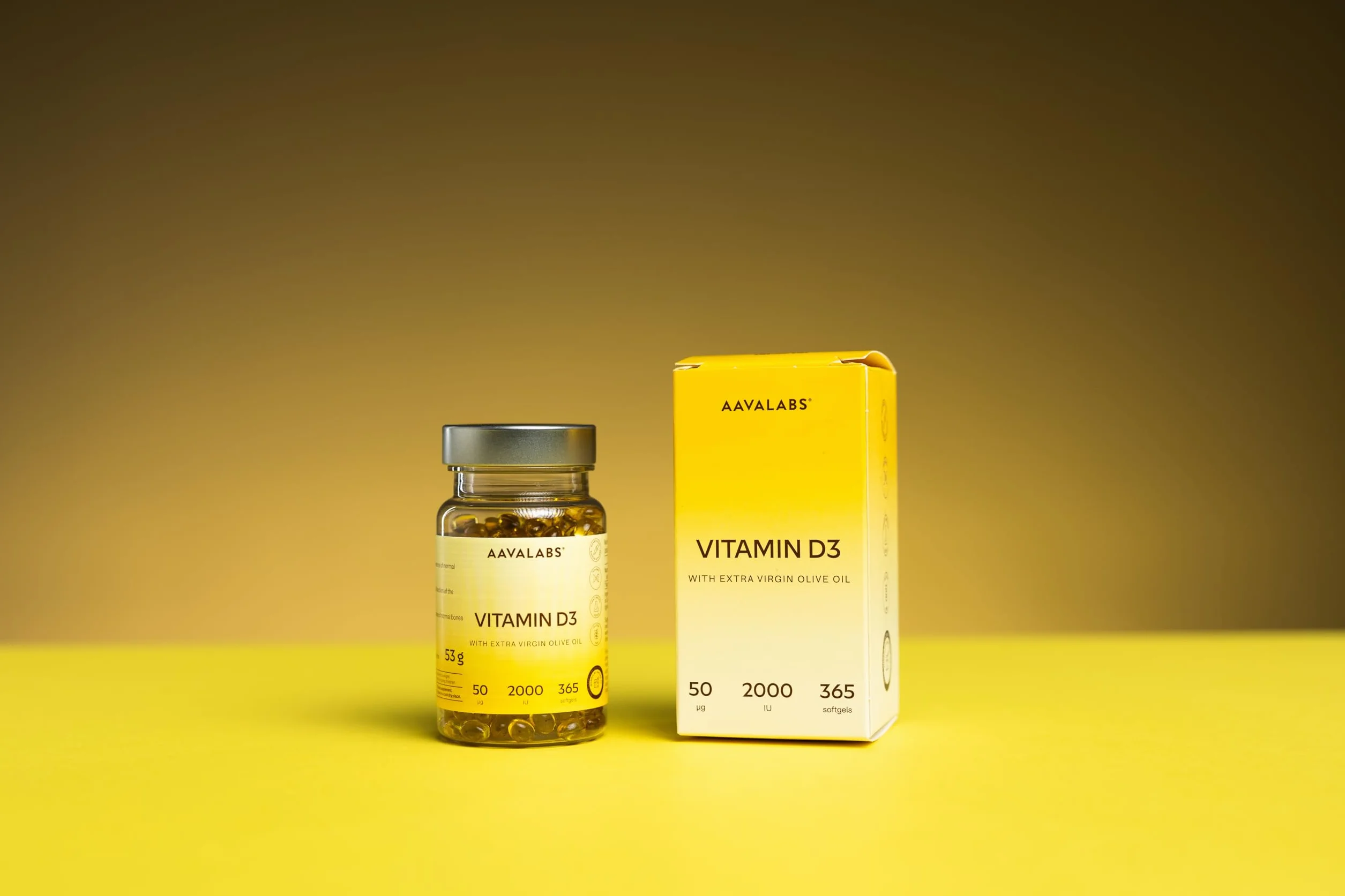 Vitamina D3 2000 UI [Fornitura di 1 Anno] - Integratore Vitamina D 2000 UI con Olio EVO per assorbimento ottimale - Non OGM - Contribuisce alla funzione ossea, muscolare e immunitaria - 365 Capsule