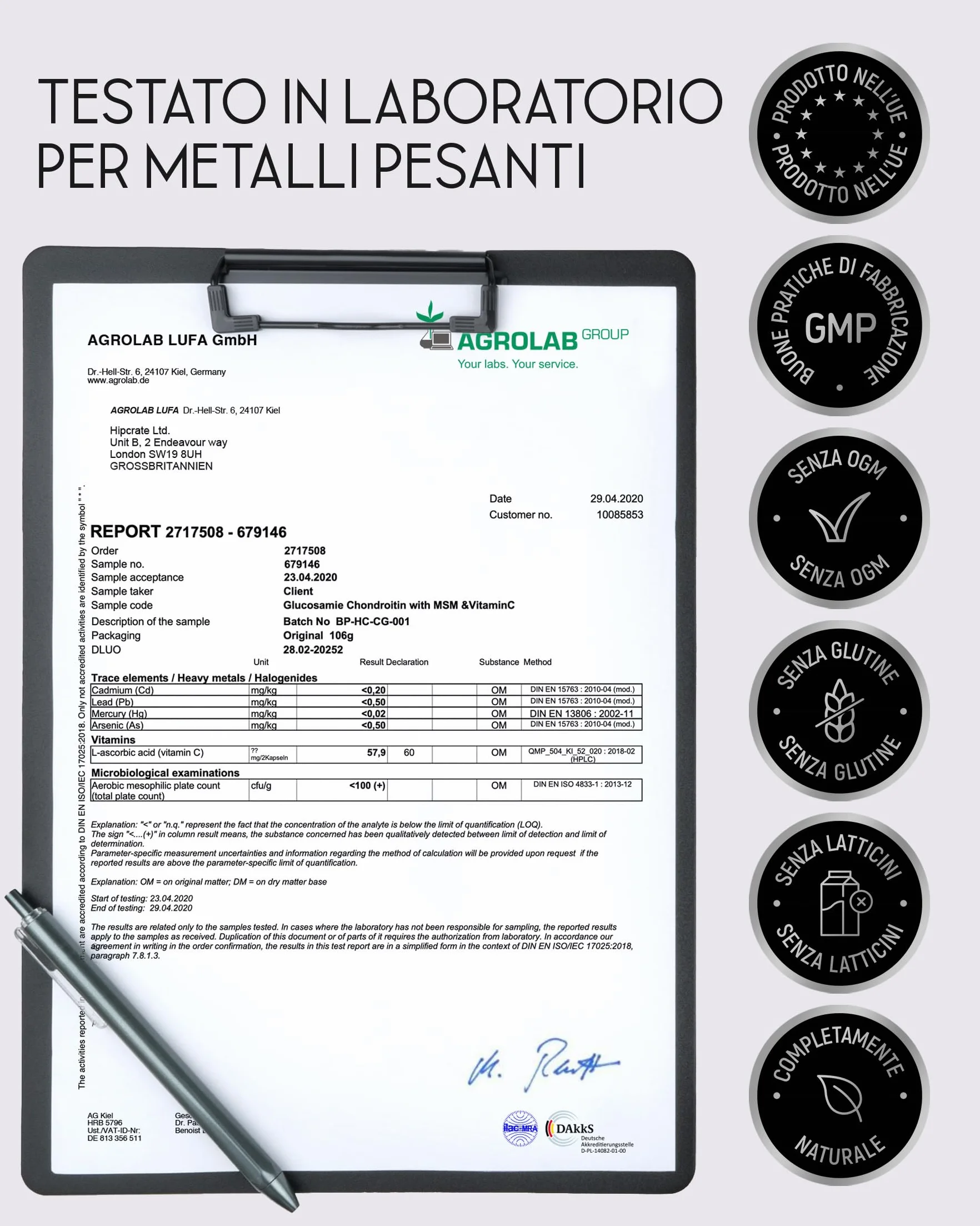 Glucosamina Condroitina MSM – Glucosamine Complex ad Alto Dosaggio - 1720 mg Glucosamina Solfato con Condroitina, MSM e Vitamina C – 120 Capsule – Integratore per Articolazioni e Cartilagine