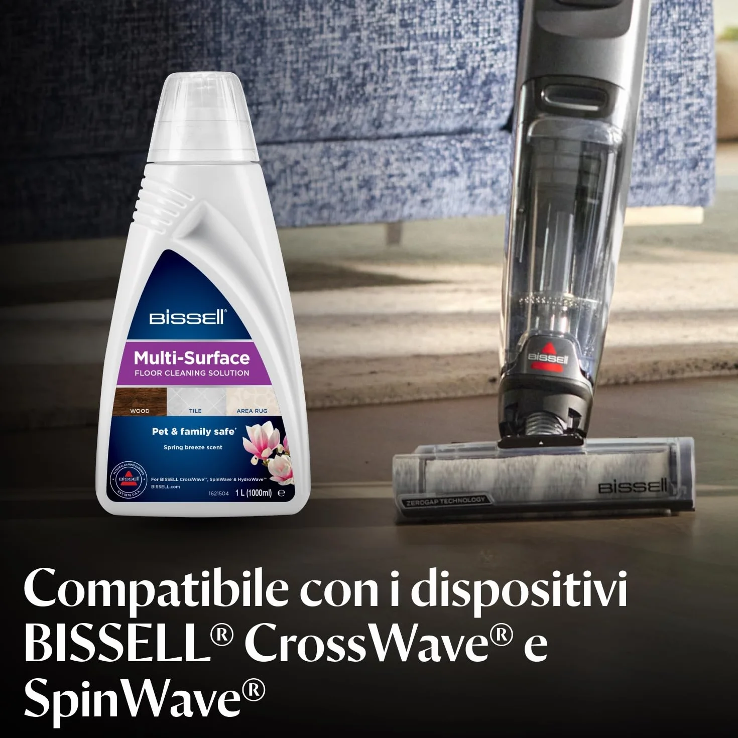 BISSELL Multisuperficie soluzione detergente pavimenti 3 x 1 L per CrossWave SpinWave 2885
