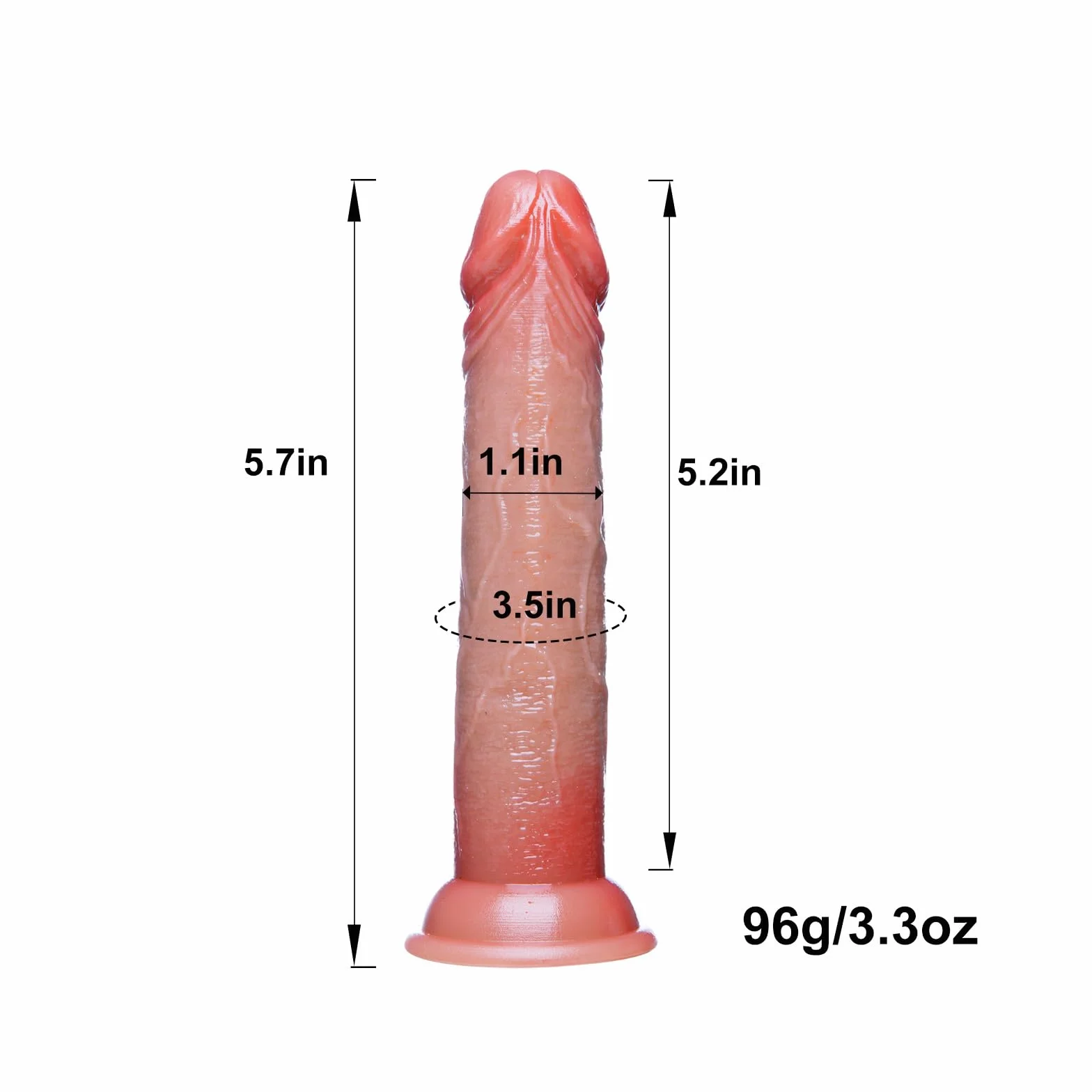 Dildo anale realistico e carino da 14,5 cm piccolo fallo in silicone senza palla piccolo fallo anale con ventosa asta morbida e sottile adatto per punto G vaginale e pene sottile ano