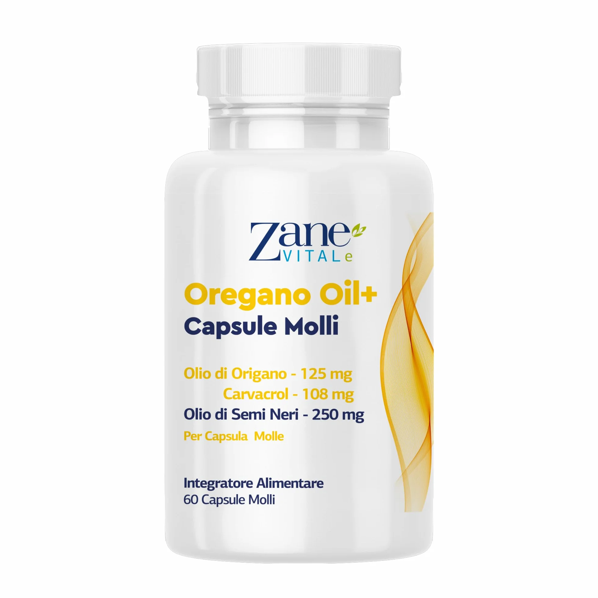 Zane Vital Olio di Origano e Olio di Cumino Nero – Capsule Molli con Carvacrolo e Timochinone – Integratore Alimentare – 60 Capsule