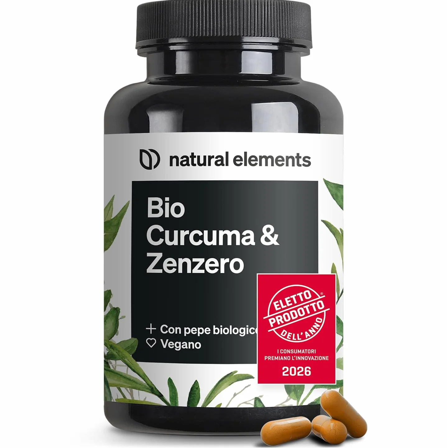 Bio Curcuma & Zenzero 180 capsule curcuma zenzero pepe biologici curcumina piperina alto dosaggio Germania