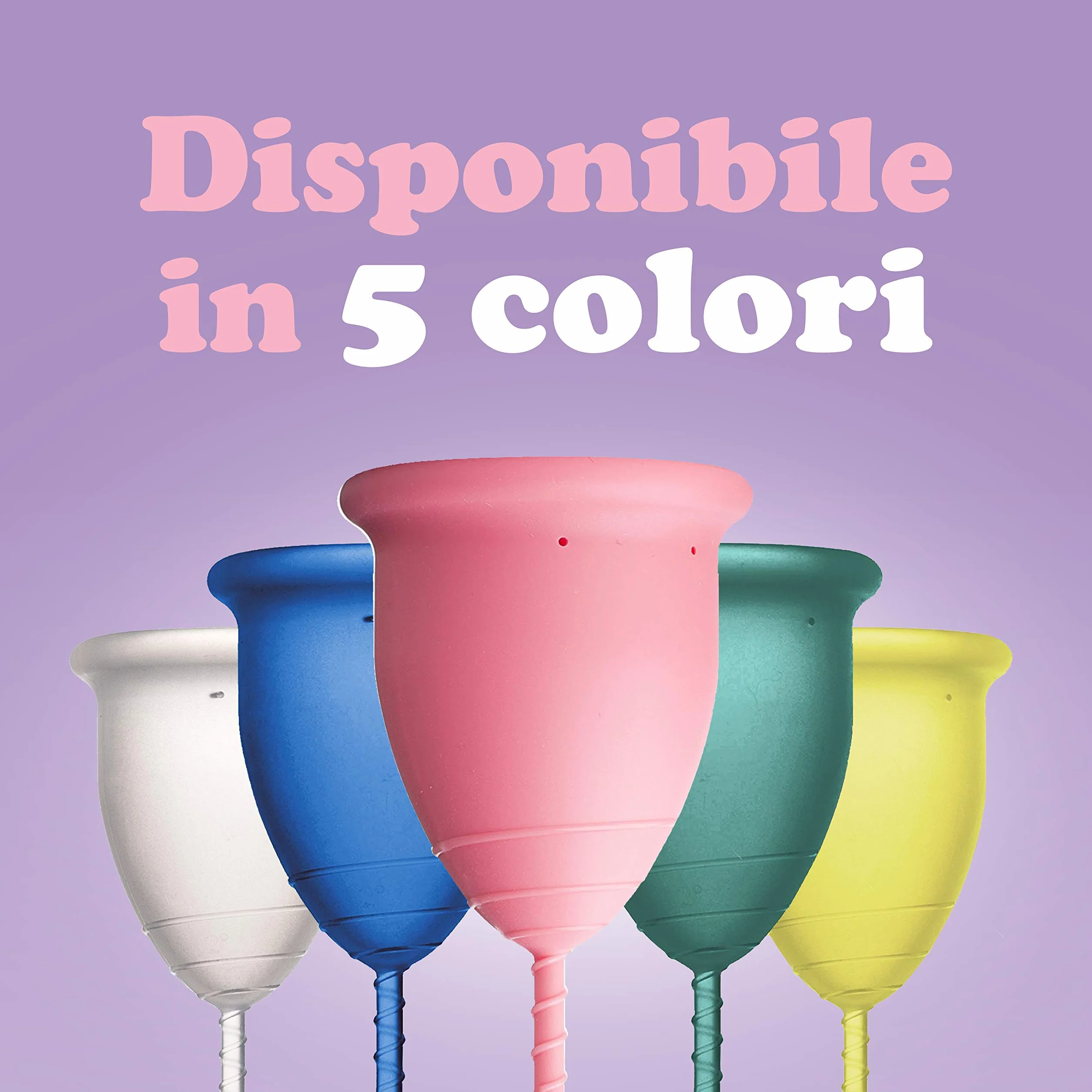 Rainbow Cup Coppetta Mestruale Silicone Medicale Senza Lattice Taglia 2 Ciclamino