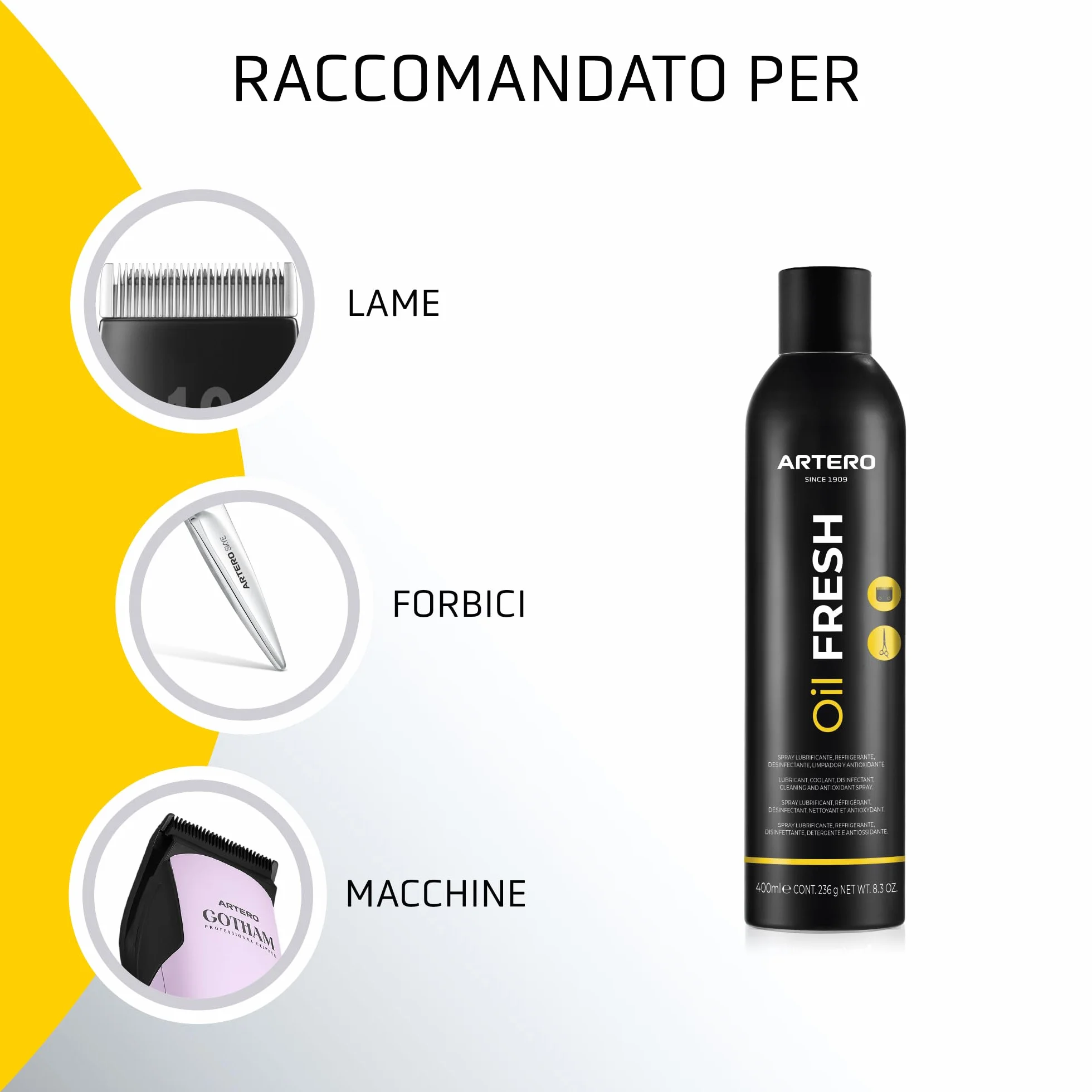 ARTERO Oil Fresh. Spray 6 in 1 per lame e forbici