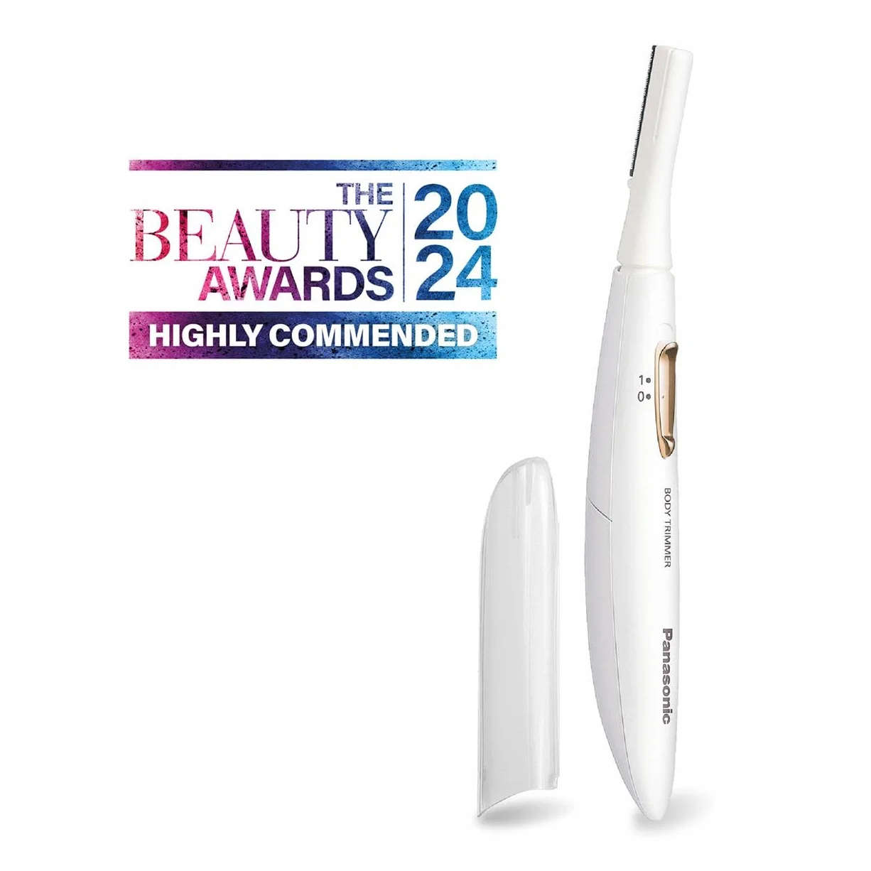 Panasonic ES-WR51 Epilatore Compatto per il Corpo, Rasoio da Donna, a Secco, Alimentato a Batteria (Necessaria 1 AAA), Cappuccio di Protezione, Spazzola di Pulizia, Bianco